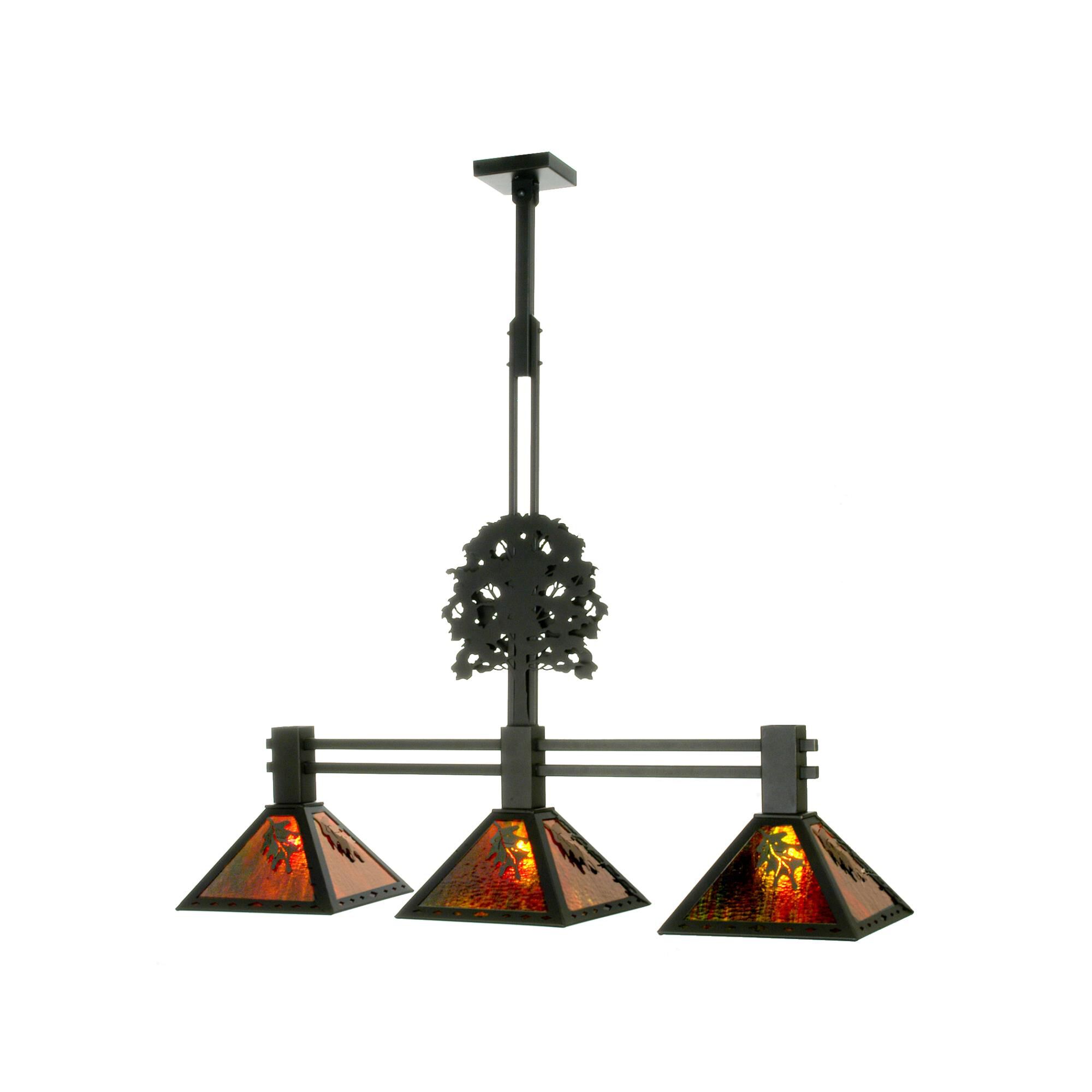 Oak Tree Oak Leaf 45 Inch 3 Light Linear Suspension Light by Meyda Lighting