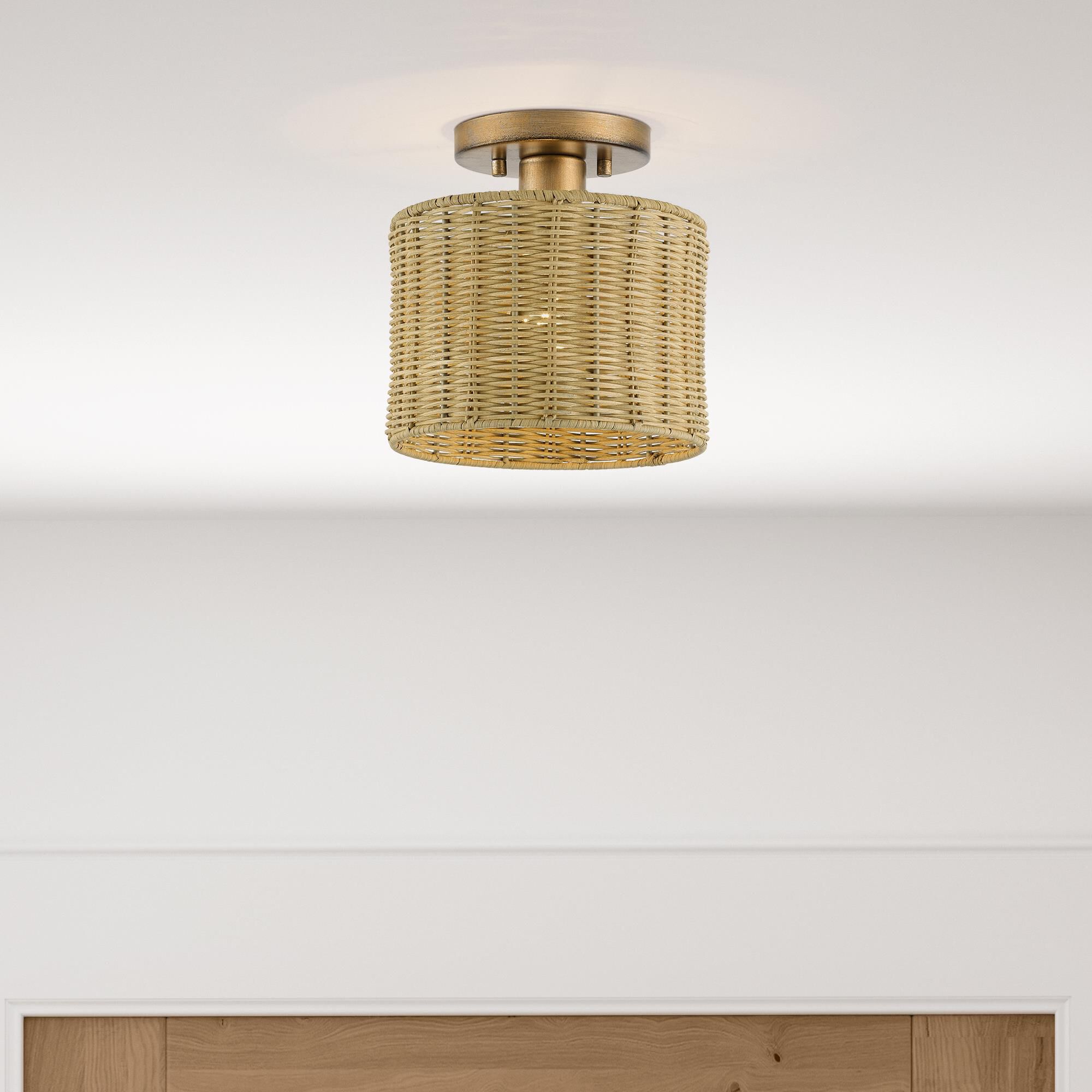Weavington 9 Inch Semi Flush Mount by Livex Lighting