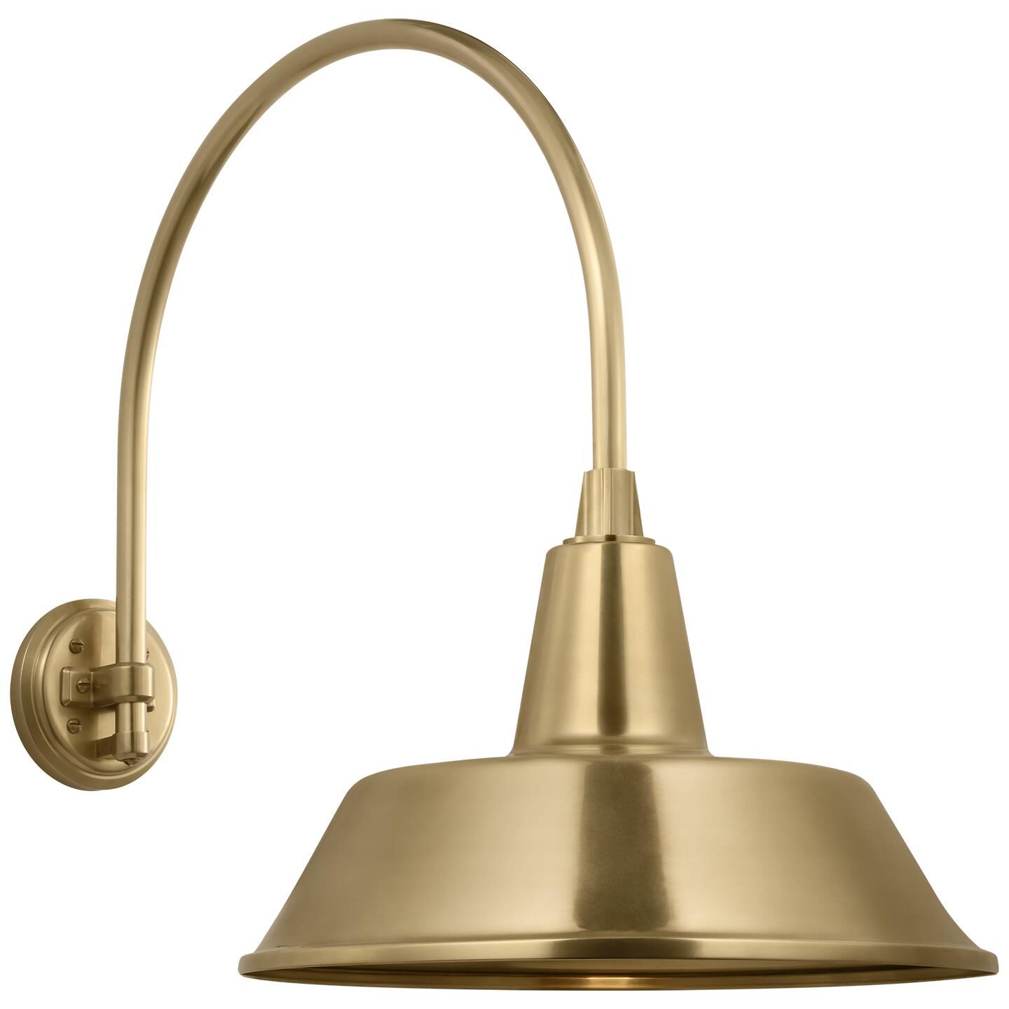 Shown in Hand-Rubbed Antique Brass finish and Gold shade