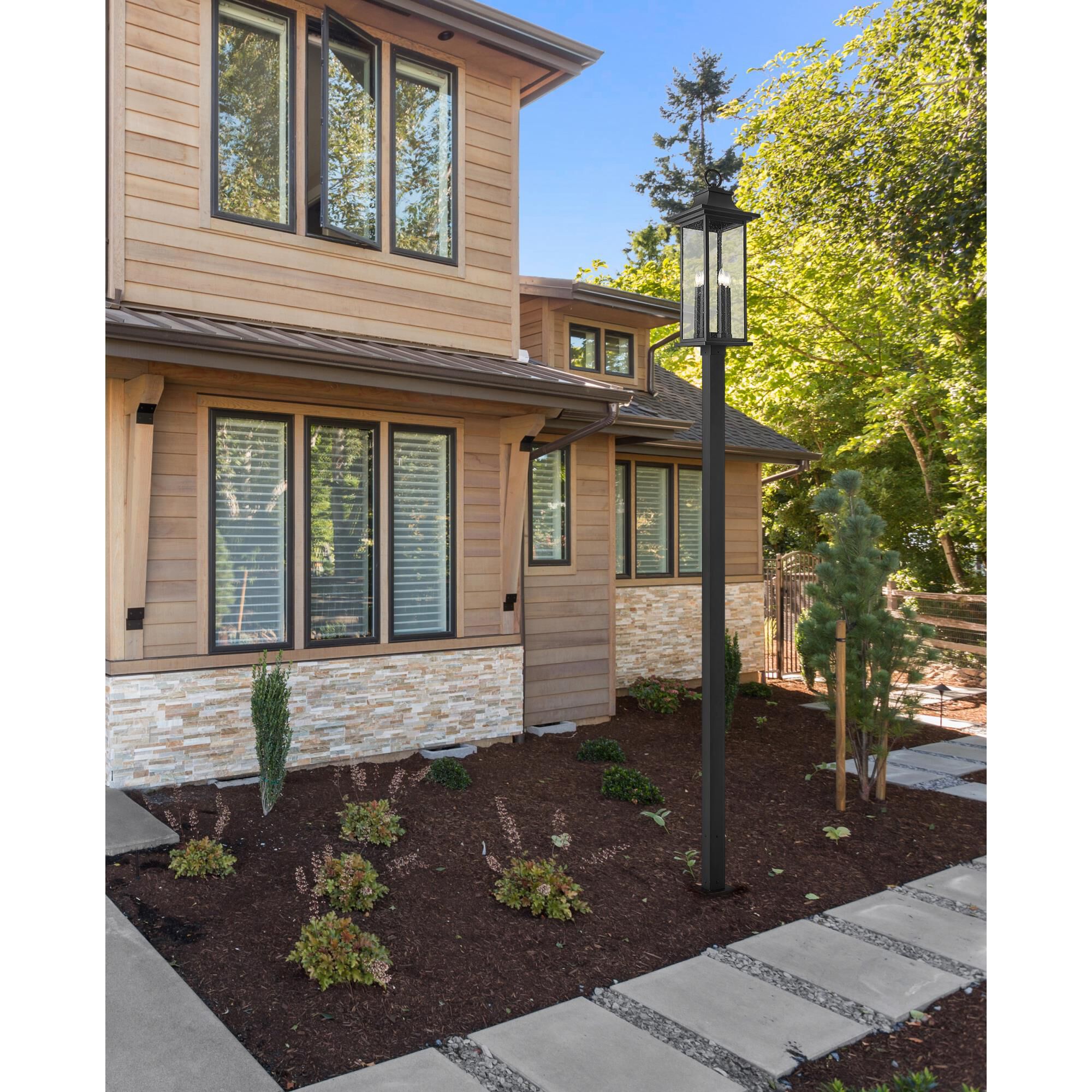 Shown in Black finish and Clear Seedy glass and Clear Seedy shade