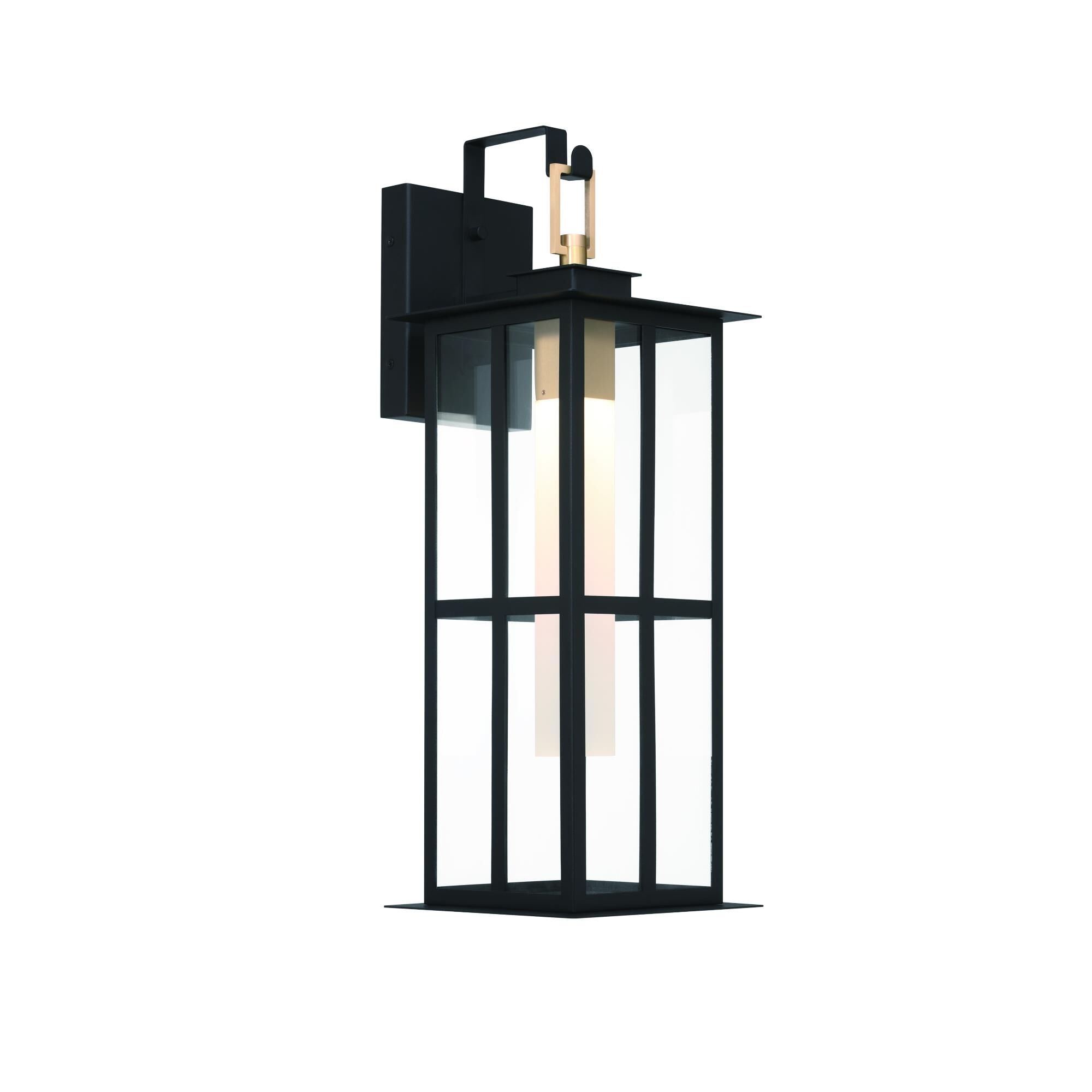Shown in Brass-Black finish and Clear  glass