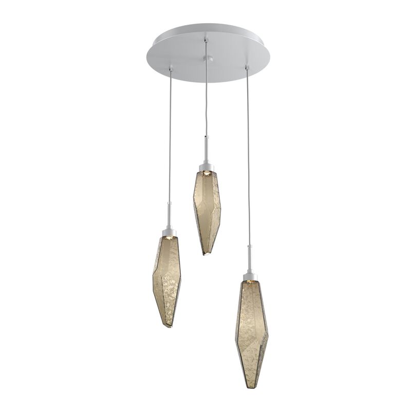 Rock Crystal 17 Inch 3 Light Multi Light Pendant by Hammerton Studio