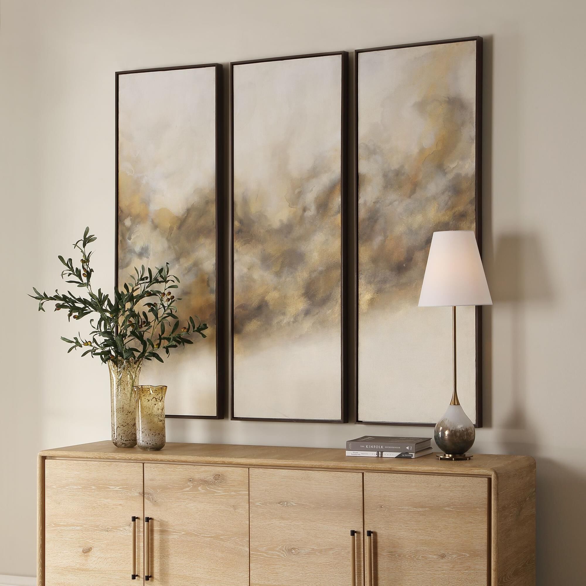 Uttermost Smoke Break Hand Painted Modern Art Set/3 Painting by Uttermost