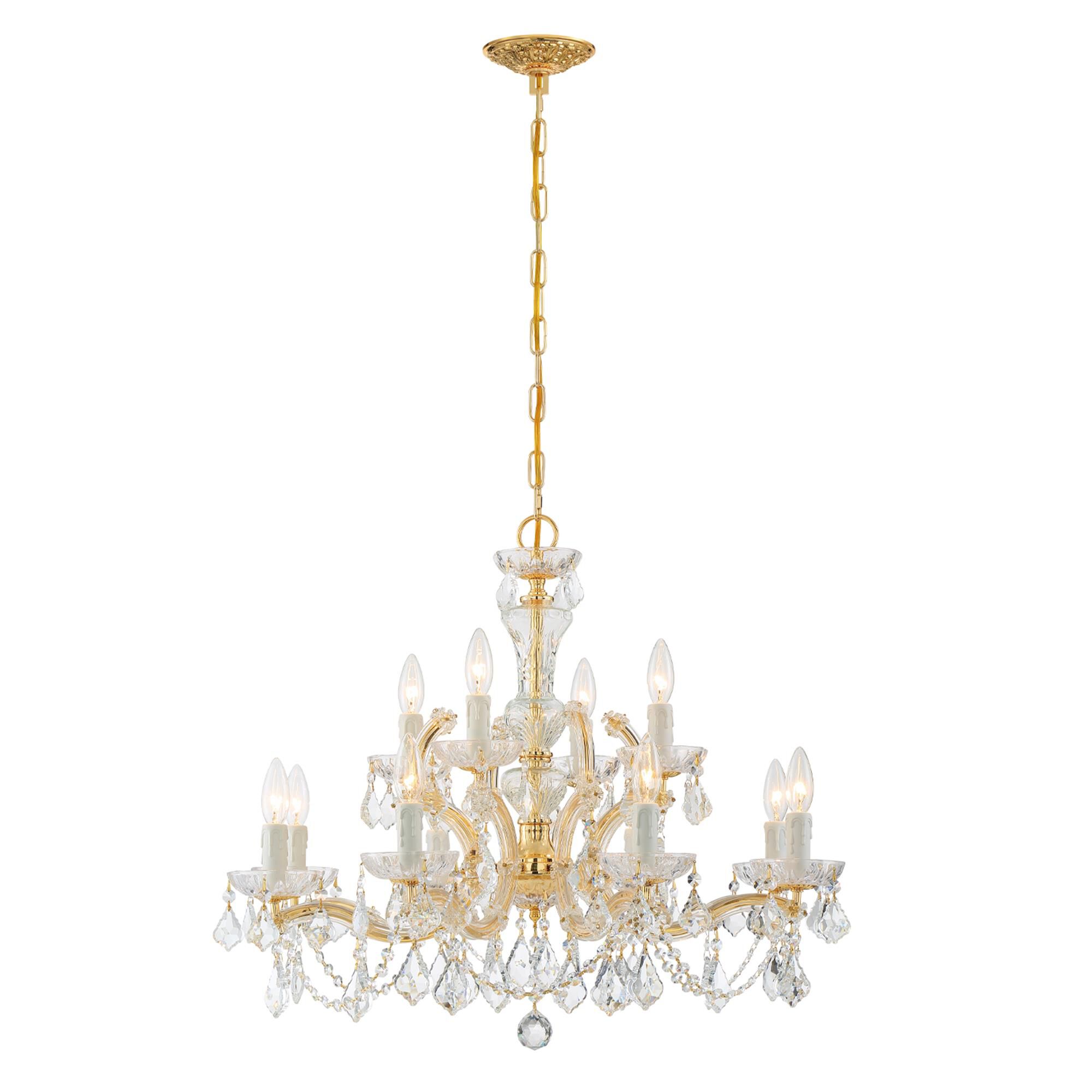 Shown in Gold finish and Clear Swarovski Strass crystal