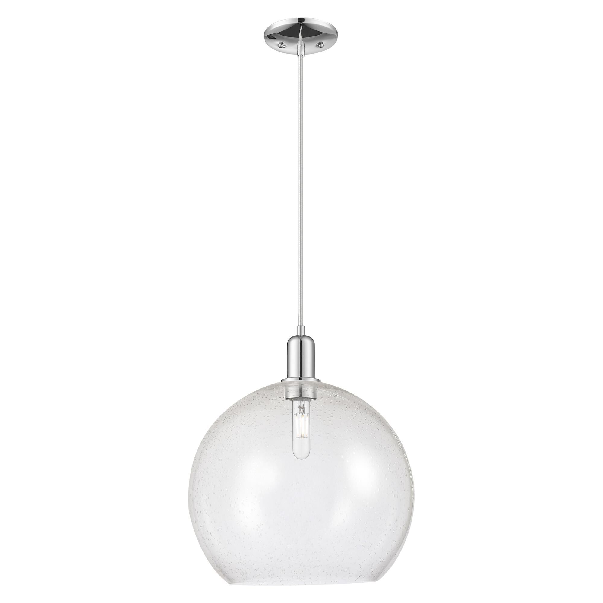 Shown in Polished Chrome finish and Seedy glass