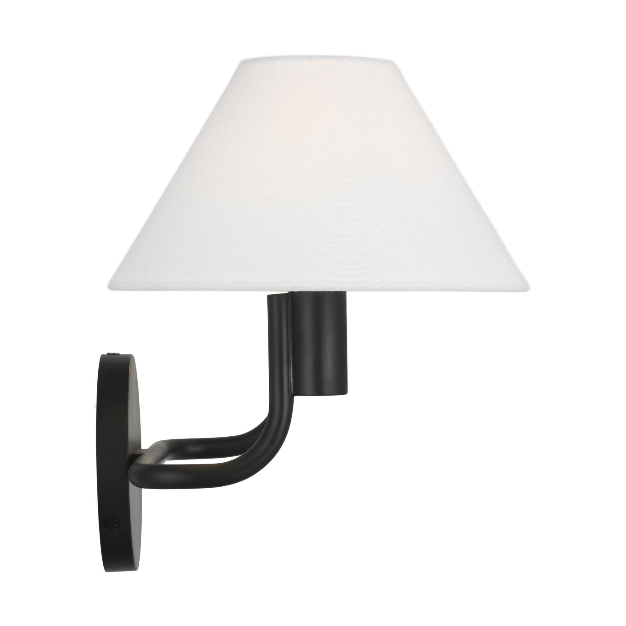 Shown in Aged Iron finish and White Linen shade