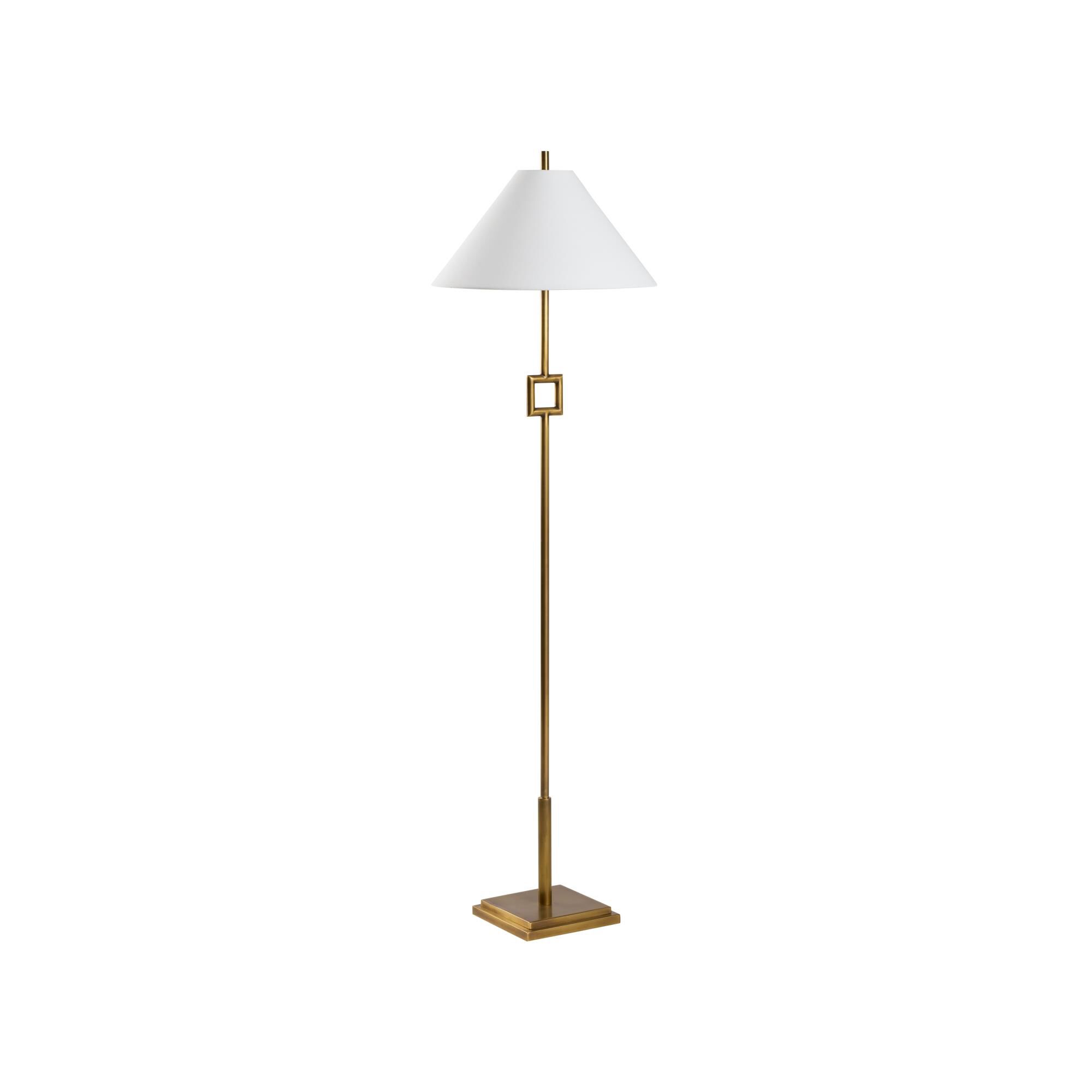 Shown in Gold finish and Linen shade