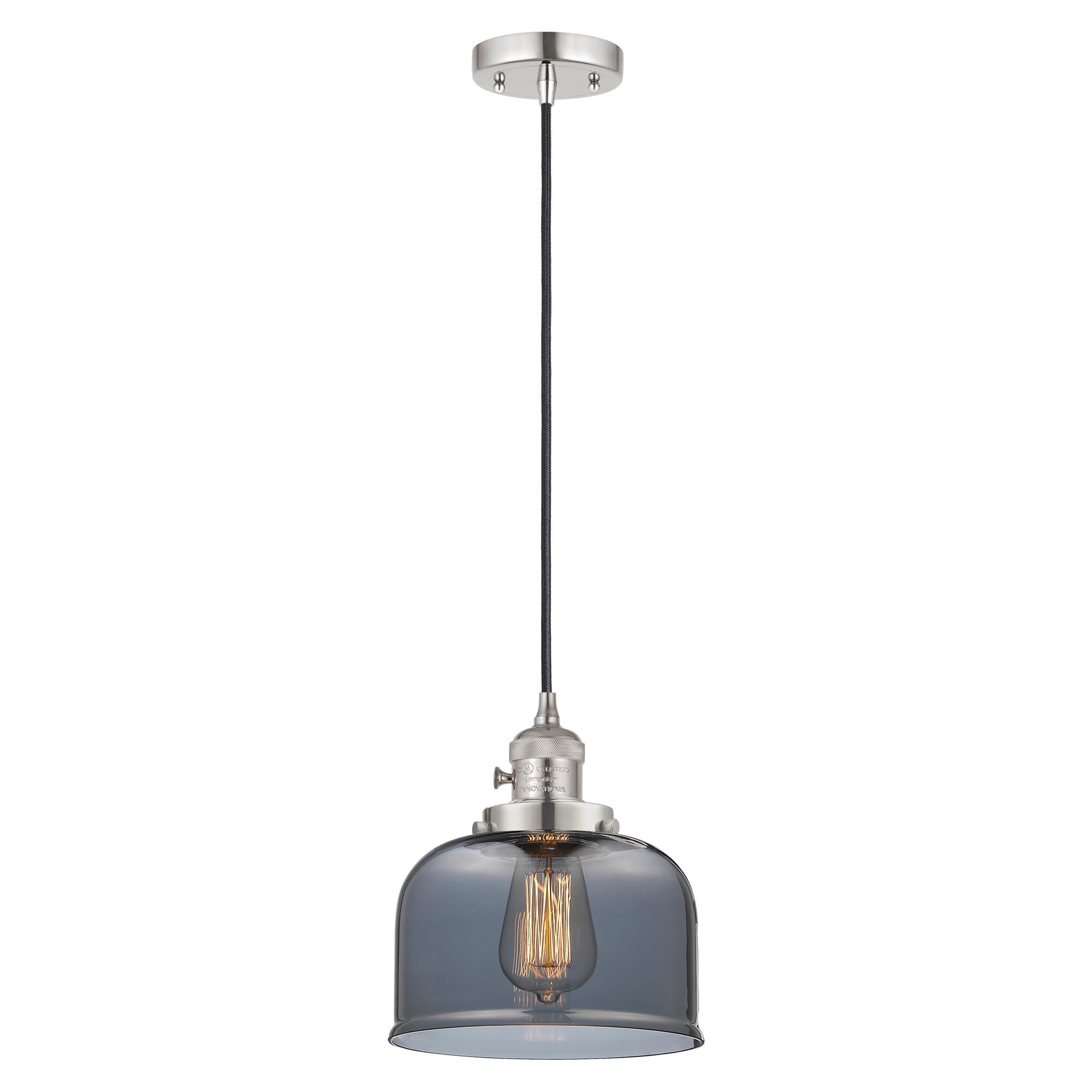 Shown in Polished Nickel finish and Plated Smoke glass