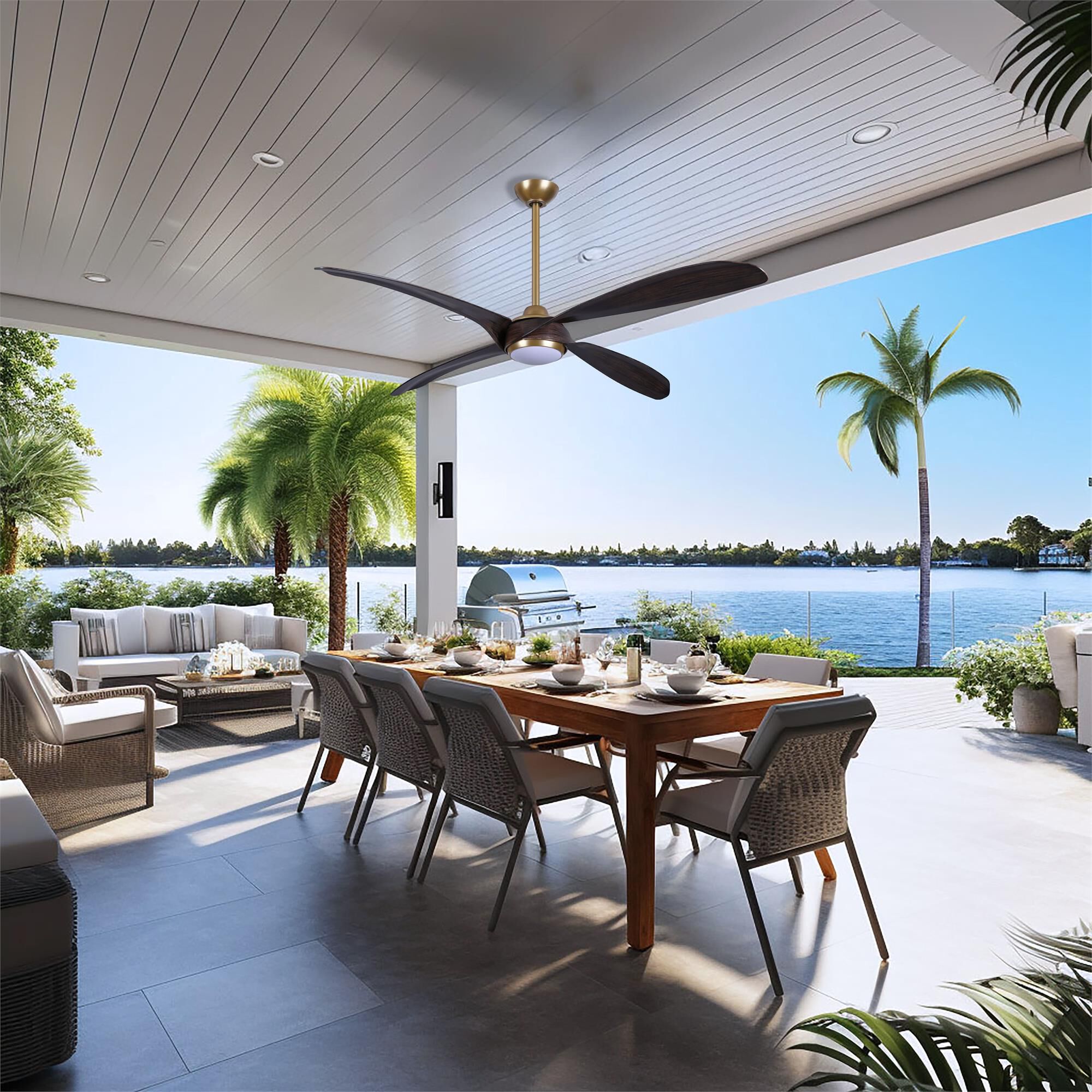 Mortyn 60 Inch Ceiling Fan with Light Kit,