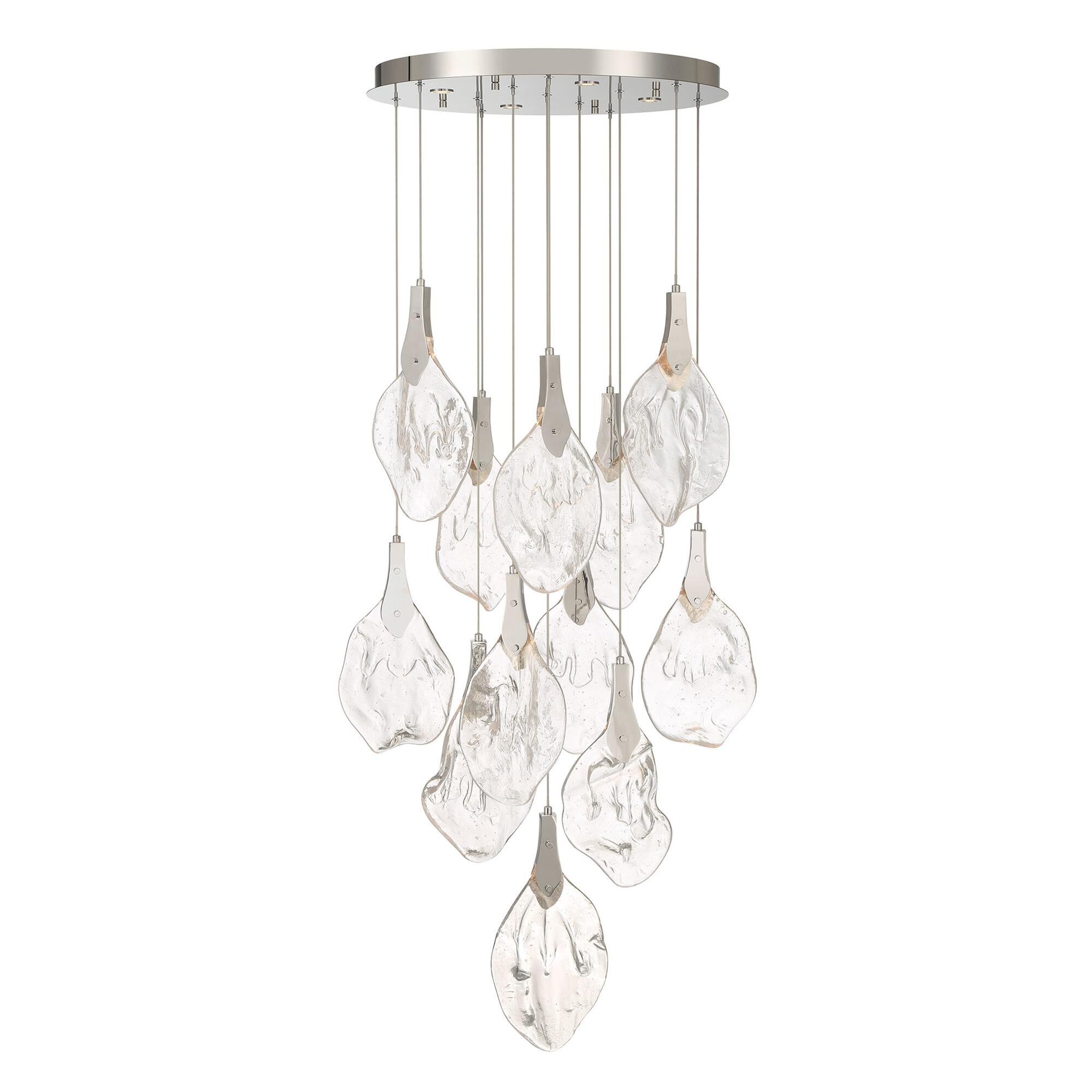 Shown in Polished Nickel finish and Clear Organic glass