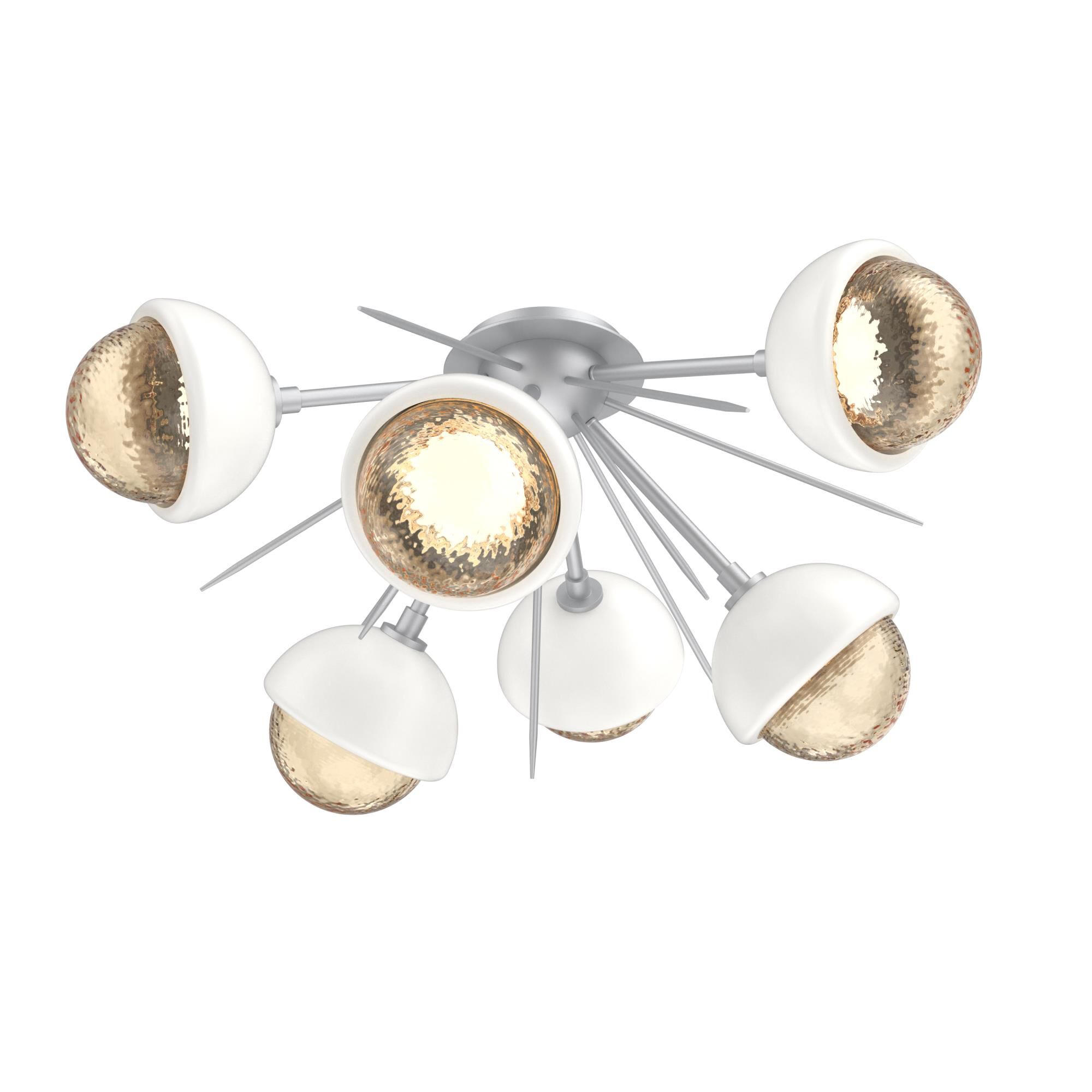 Shown in Classic Silver finish and Amber glass and Salt White accent