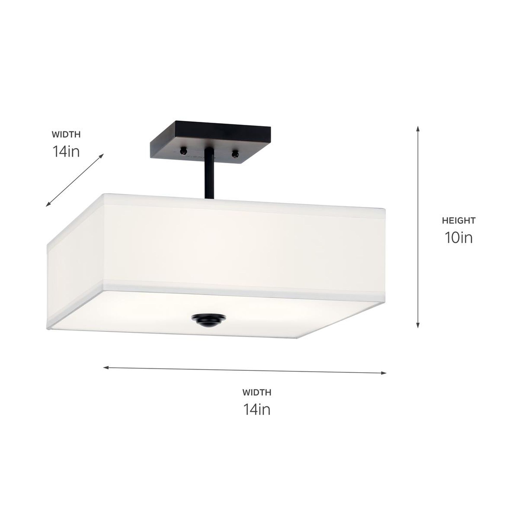 Shown in Black finish and Satin Etched Diffuser glass and White Microfiber shade