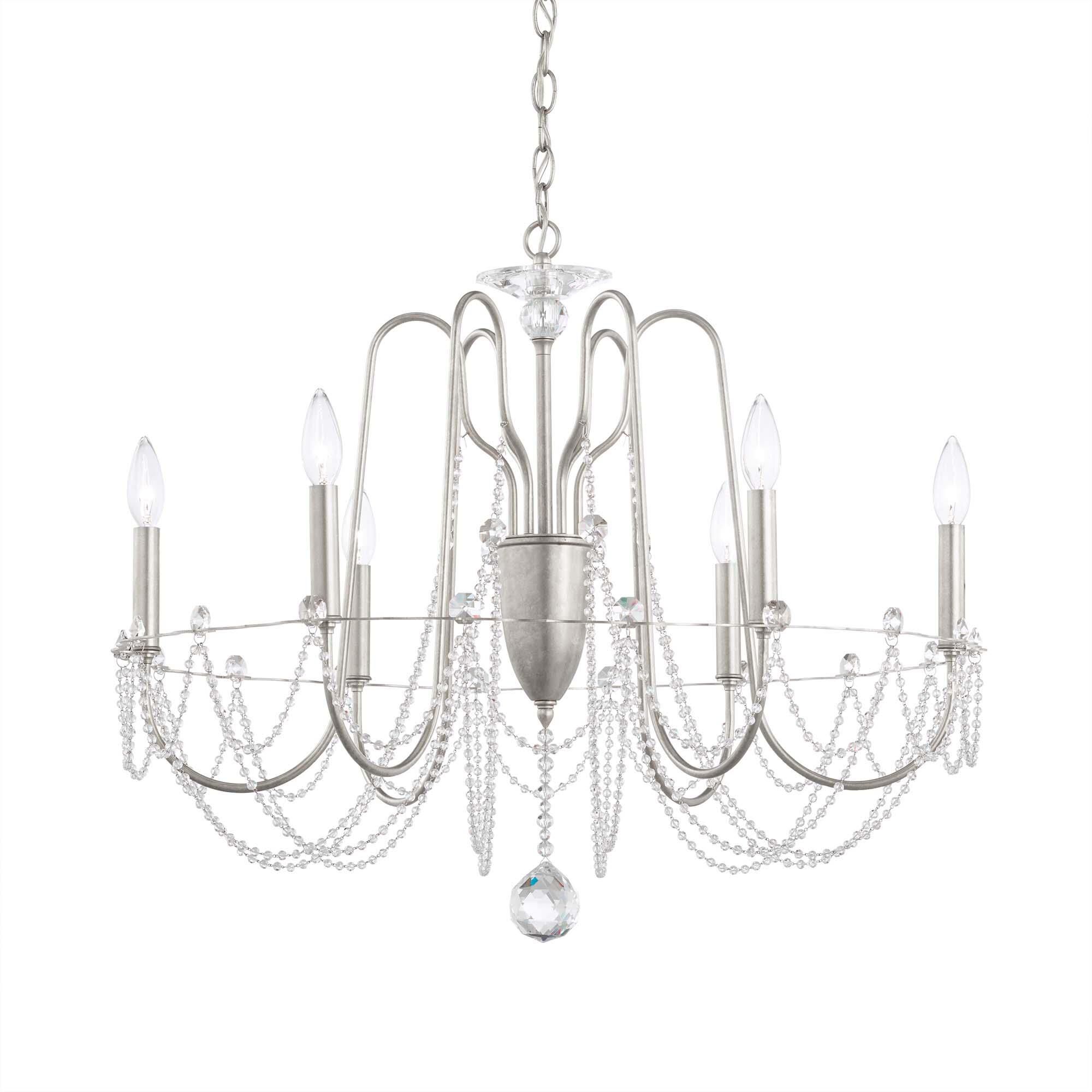 Shown in Antique Silver finish and Clear Optic crystal