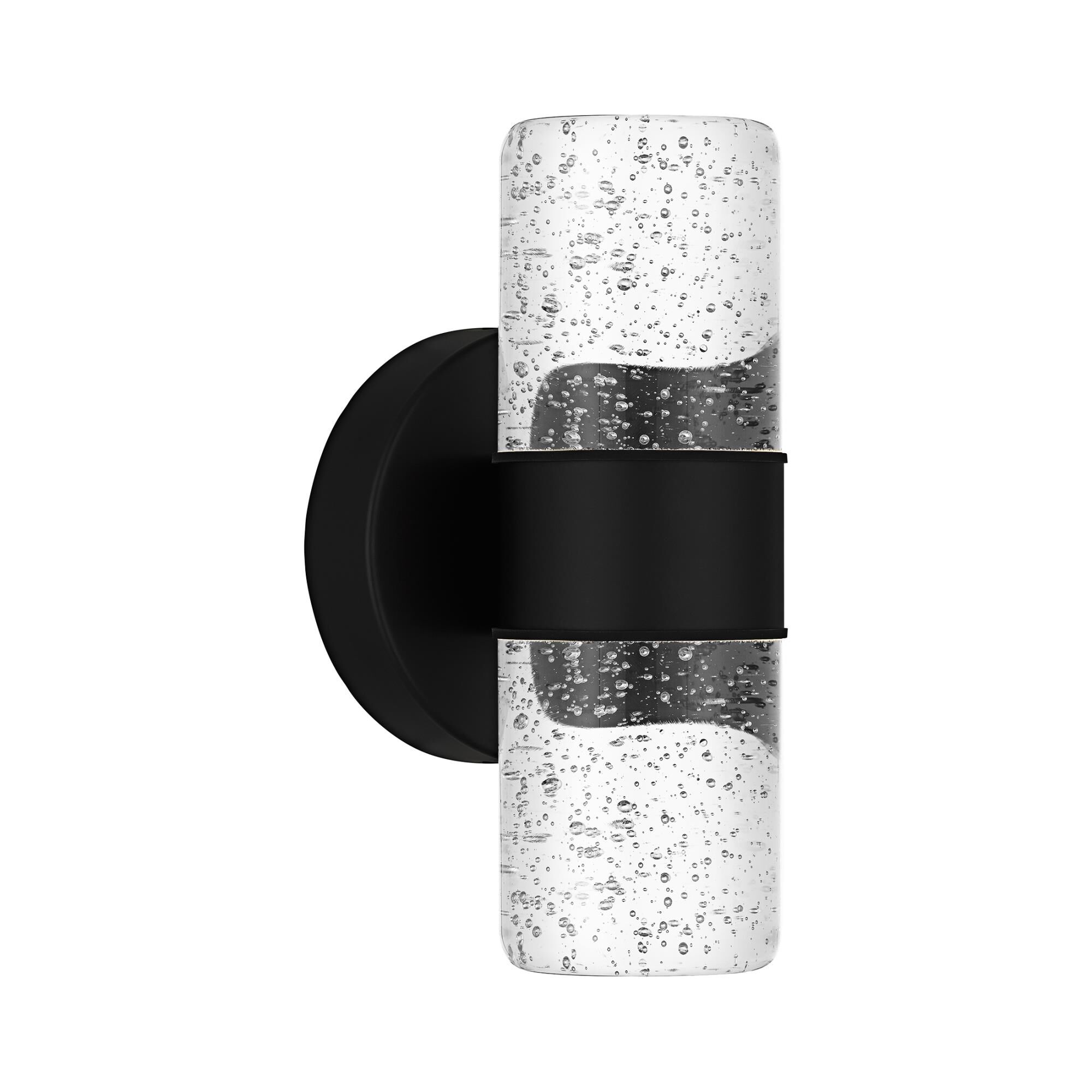 Shown in Matte Black finish and Clear Bubble Glass shade