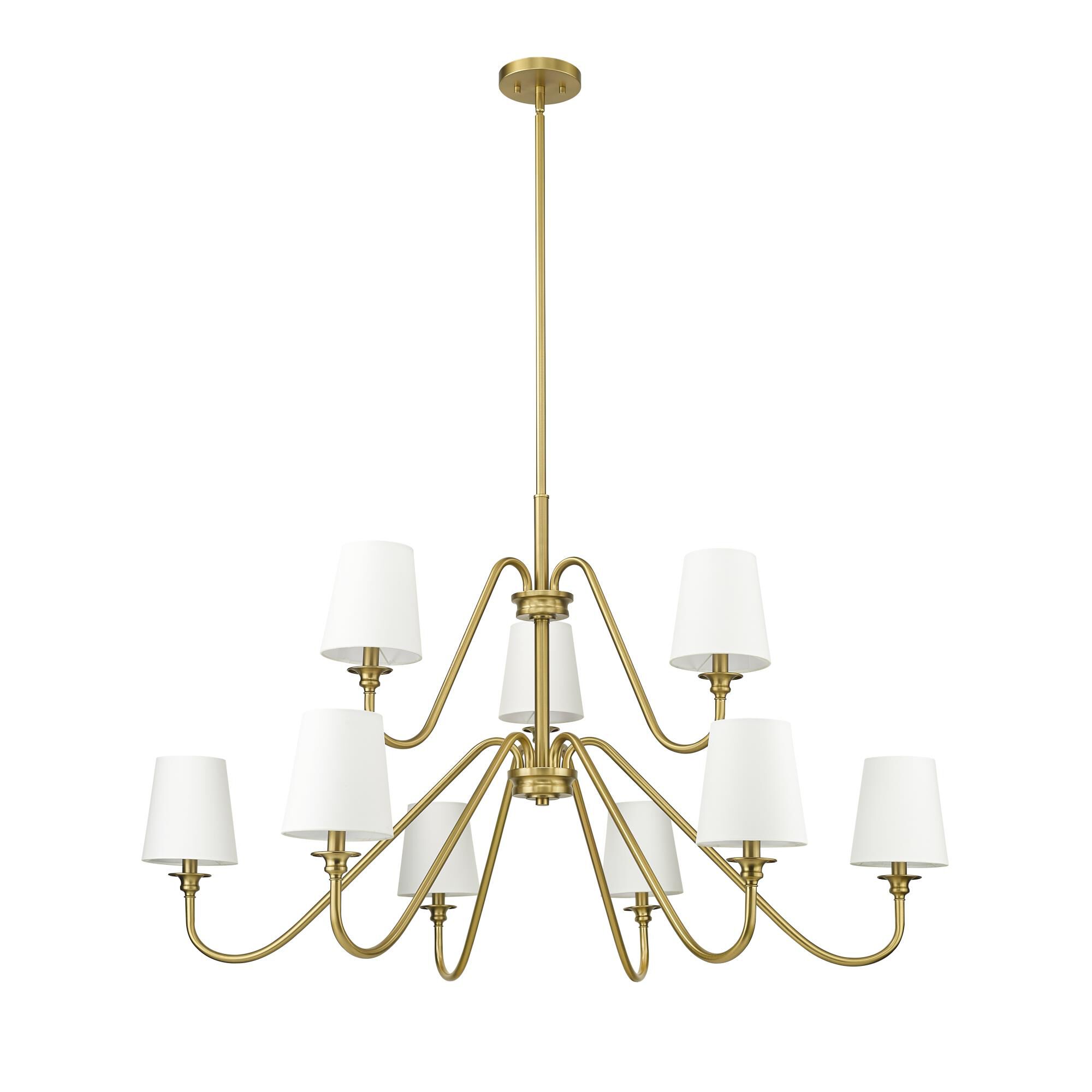 Shown in Modern Gold finish and White glass