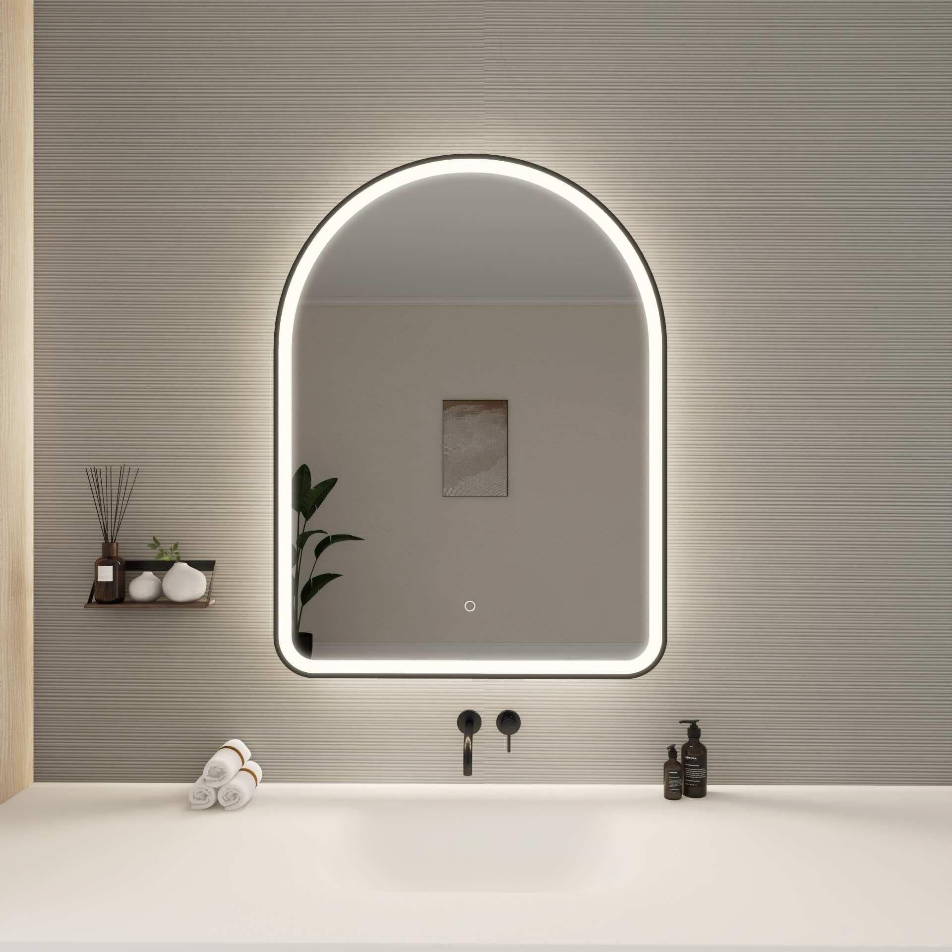 Harmoni 40 Inch Arched LED Lighted Mirror by Elegant Decor