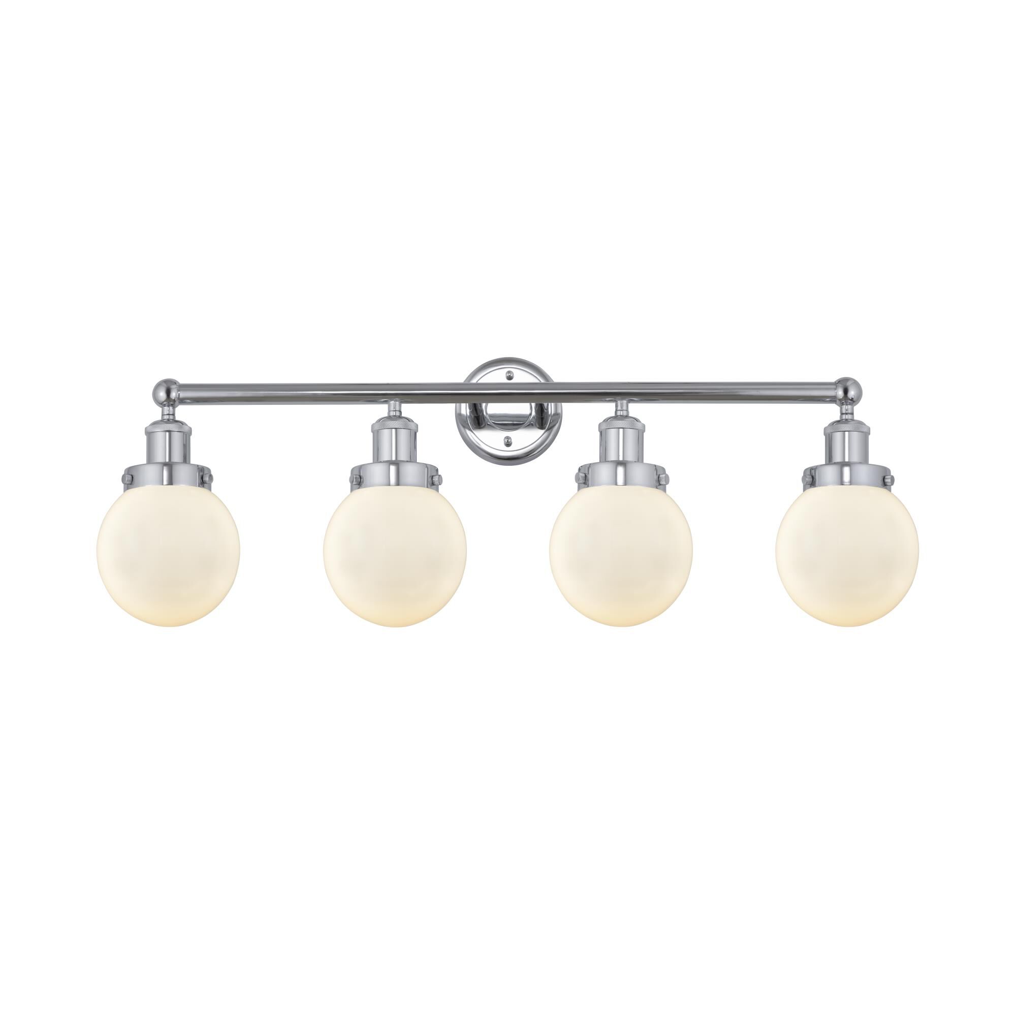 Shown in Polished Chrome, Matte White finish and Matte White glass and Matte White Glass shade