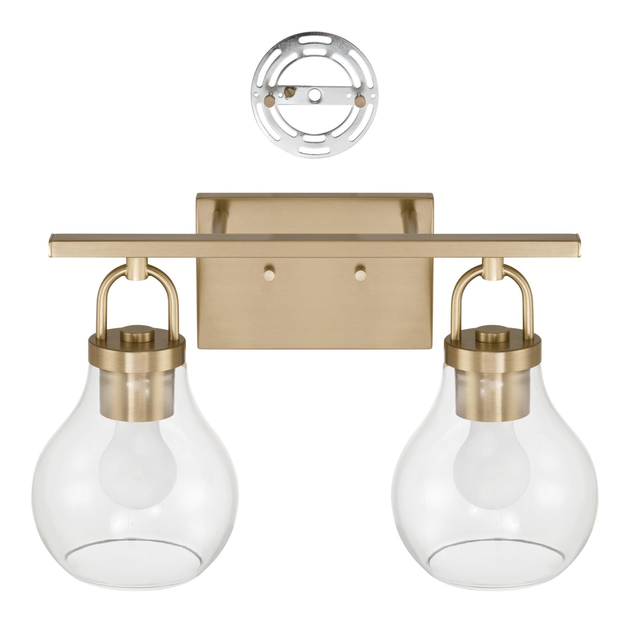 Shown in Champagne Gold finish and Clear glass
