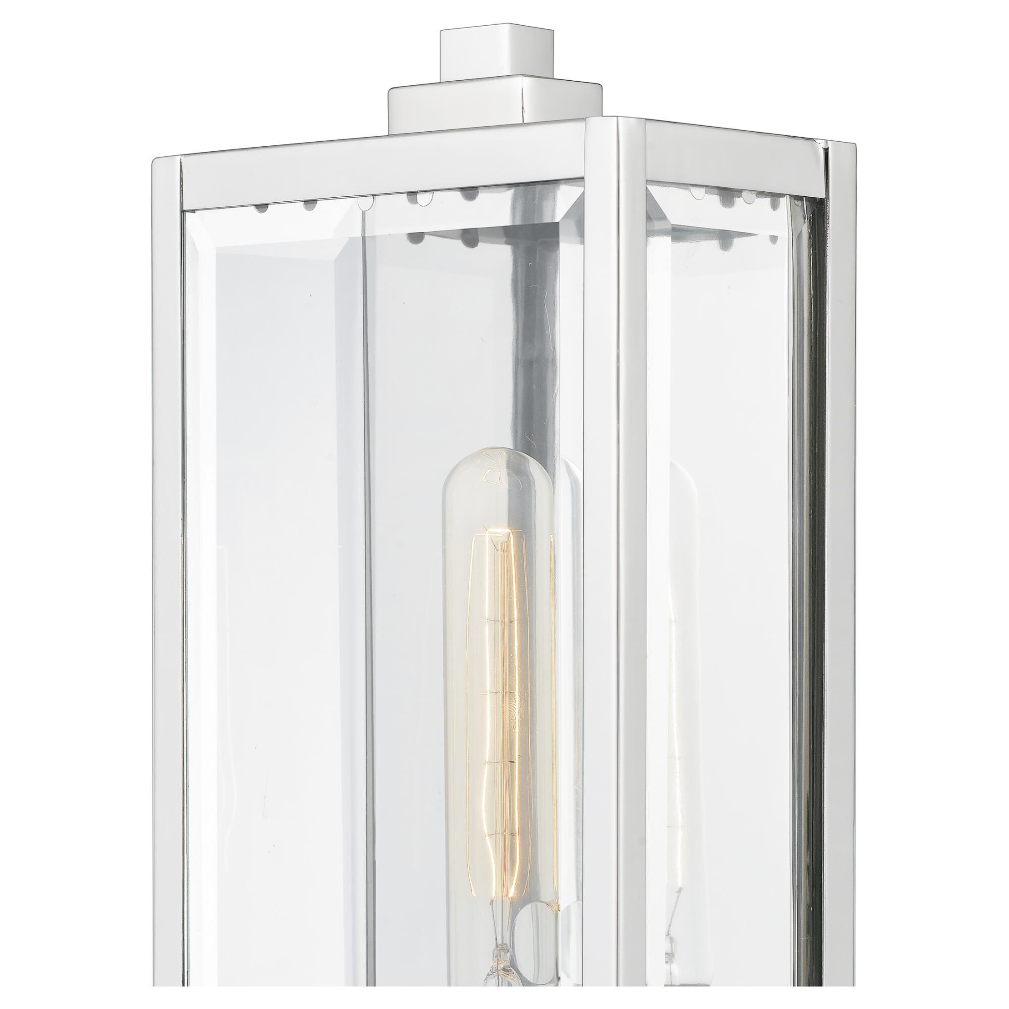 Shown in Polished Nickel finish and Clear Beveled Glass, Clear Beveled Glass Panel shade