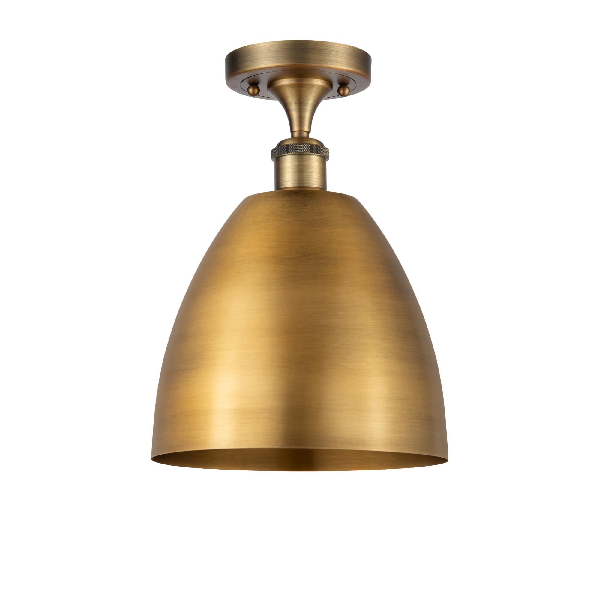 Shown in Brushed Brass finish and Brushed Brass Ballston Dome shade