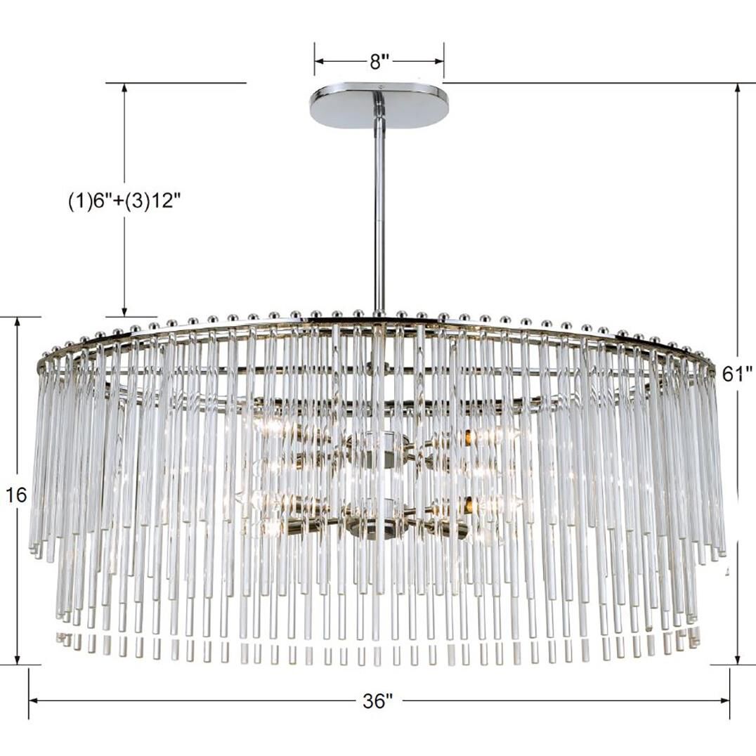 Bleecker 36 Inch 8 Light Chandelier by Crystorama