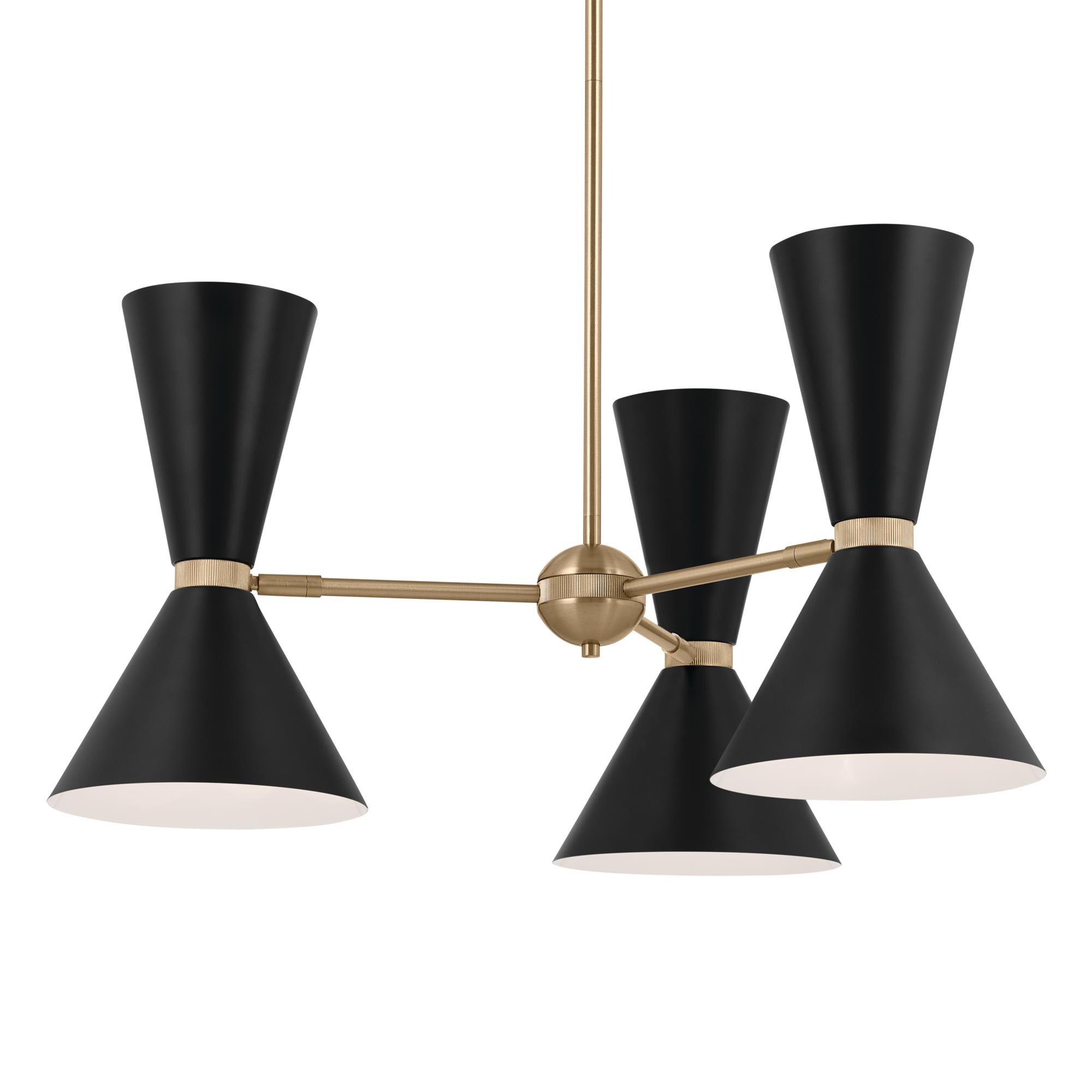 Shown in Champagne Bronze with Black finish and Metal and Cone shade