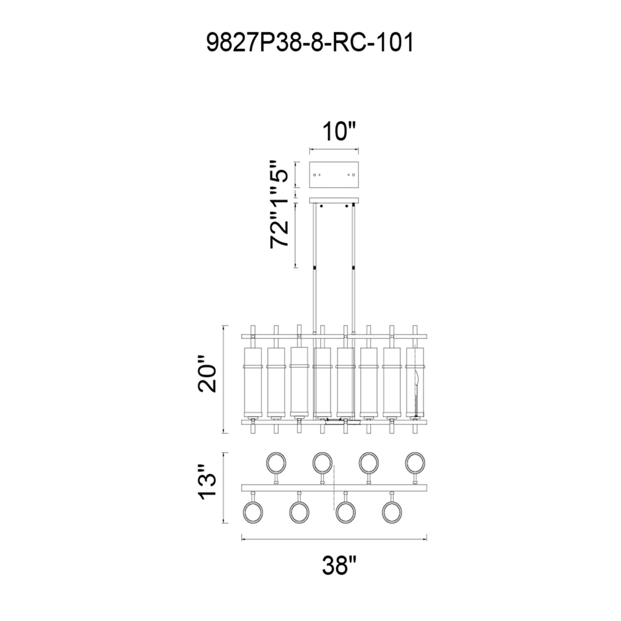 Shown in Black finish and Clear shade