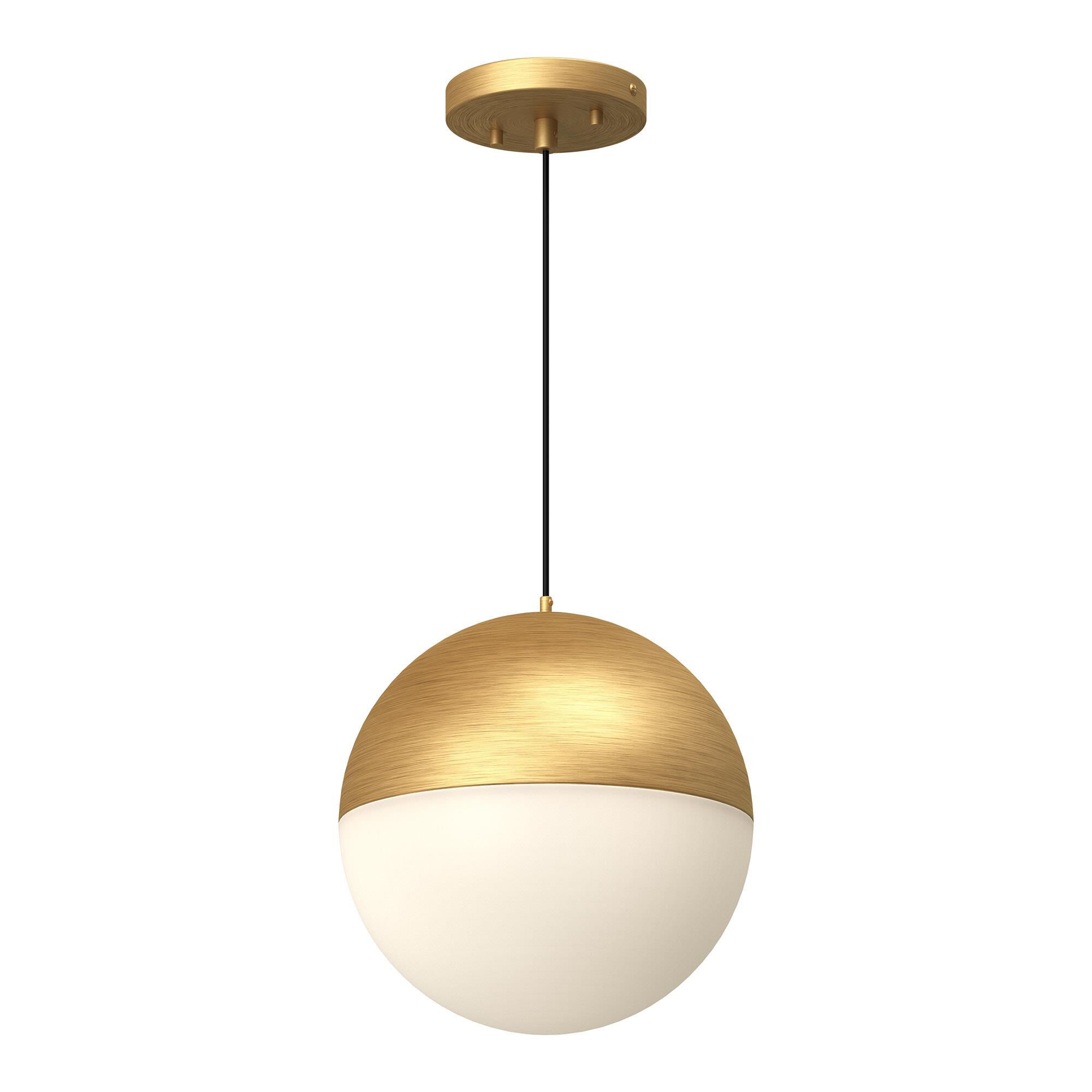 Shown in Brushed Gold finish and Opal glass