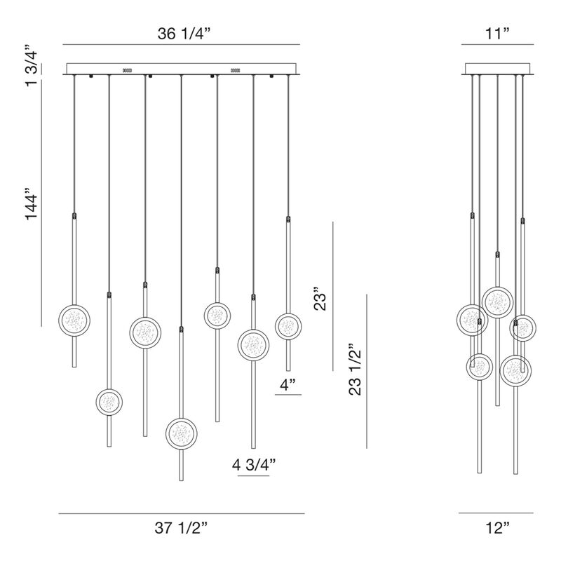 Barletta 38 Inch Linear Chandelier by Eurofase Lighting