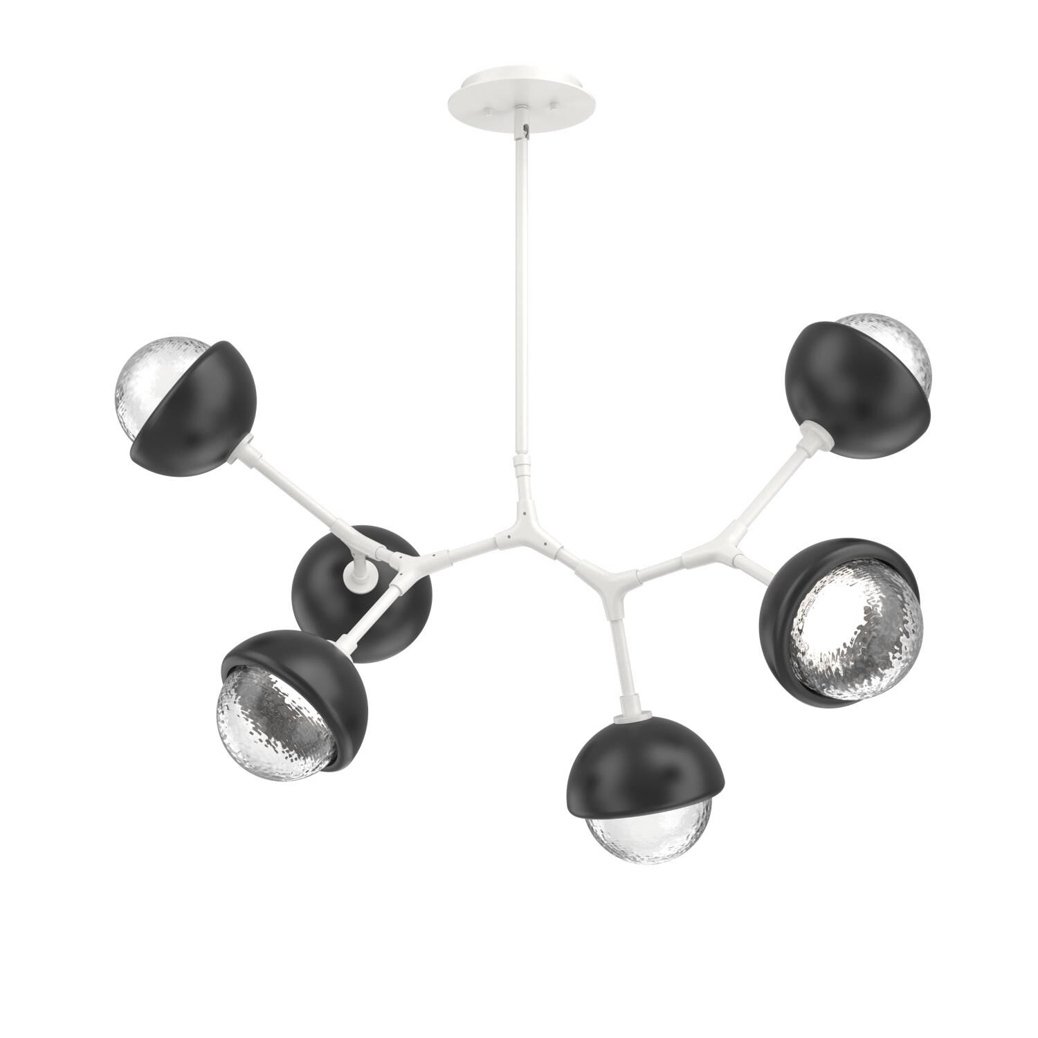 Shown in Salt White finish and Clear glass and Matte Black accent