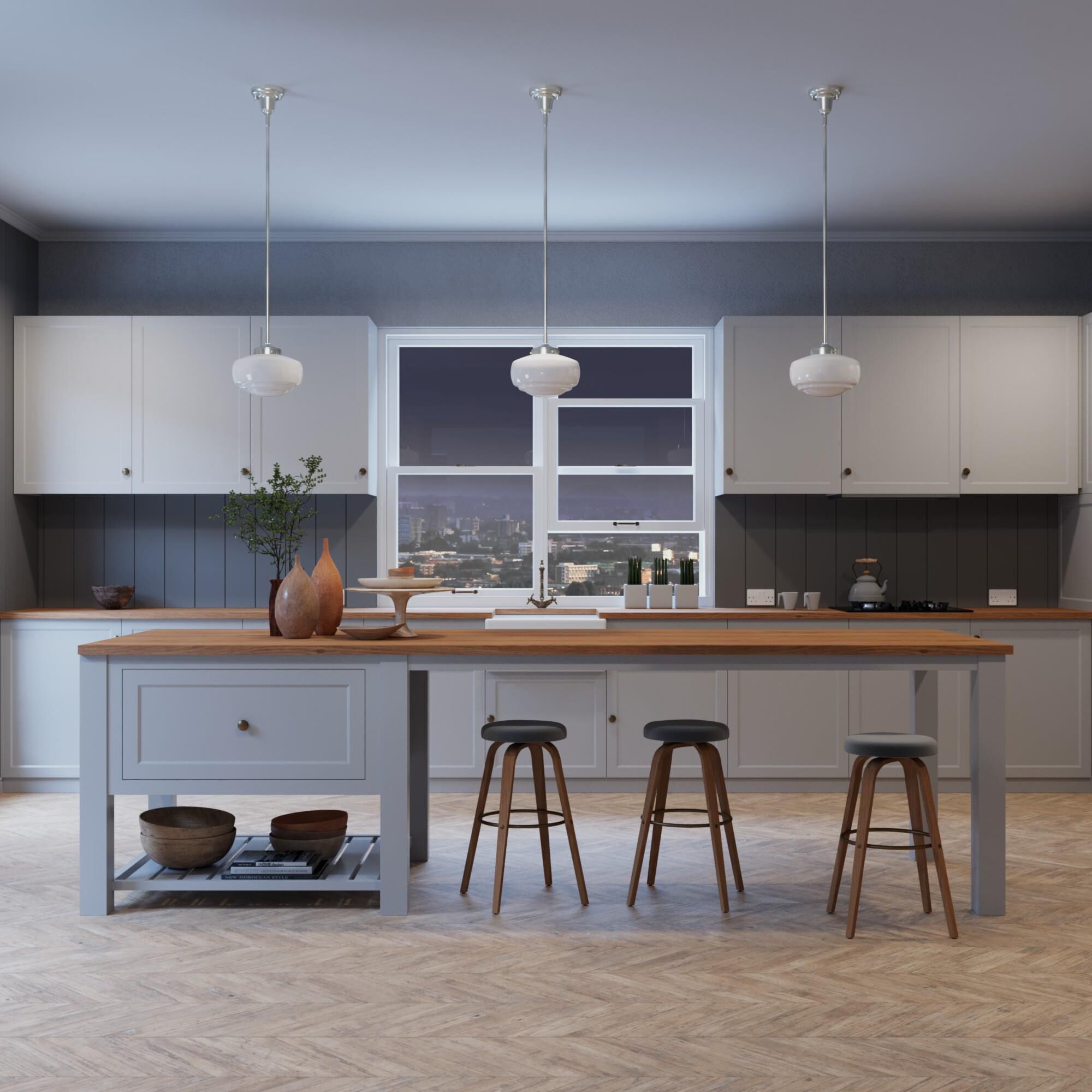 Shown in Brushed Nickel finish and Cased White glass