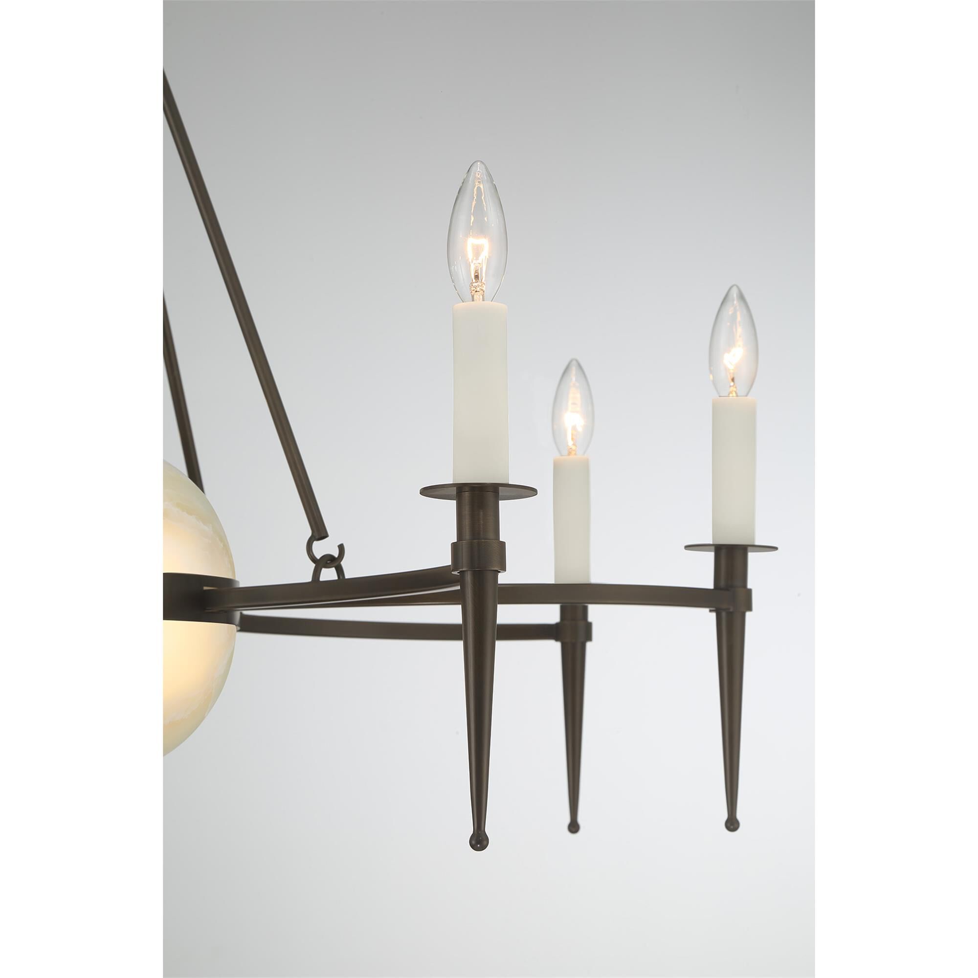 Shown in Mediterranean Bronze finish and Onyx glass