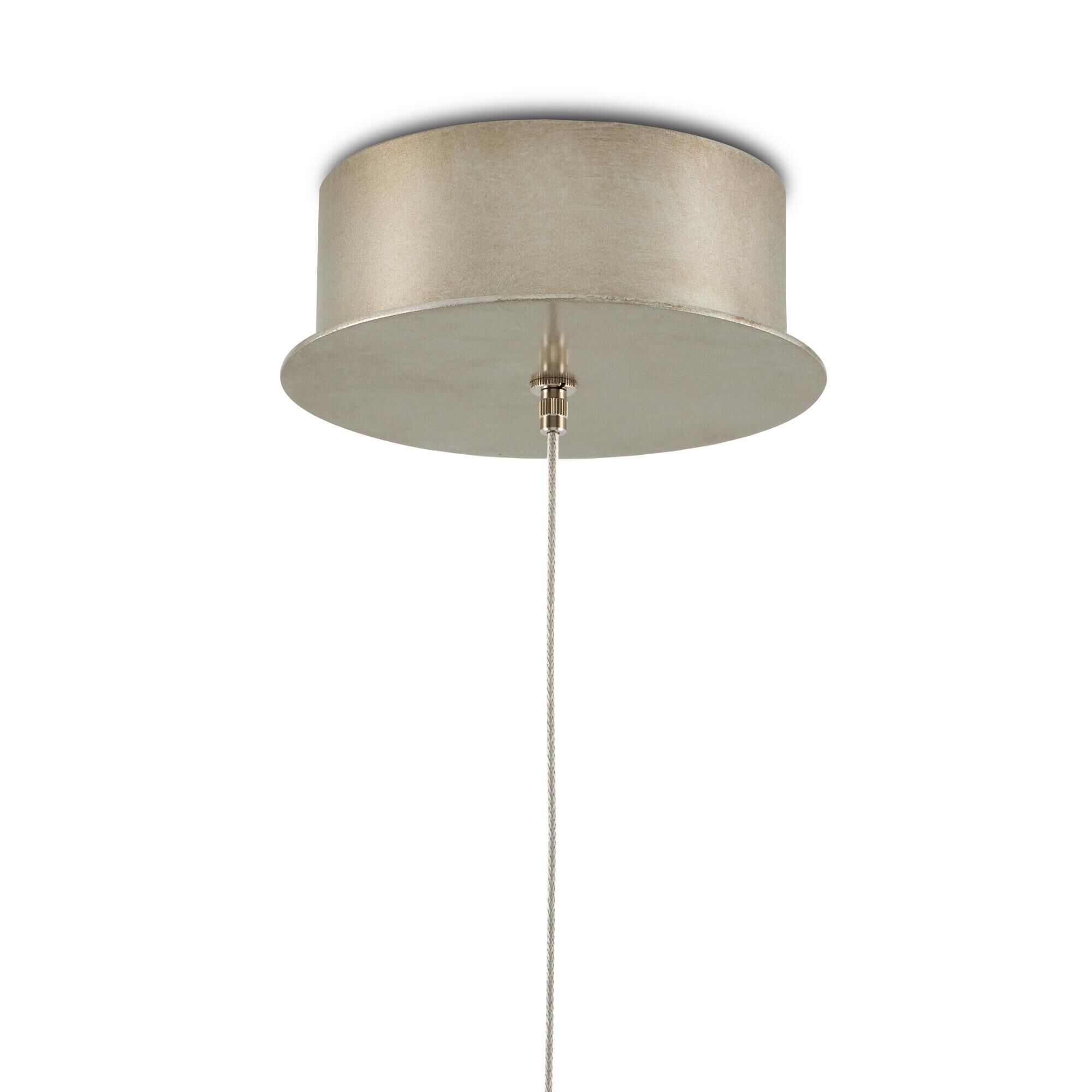 Shown in Natural/Painted Silver finish and Selenite/Frosted Glass shade