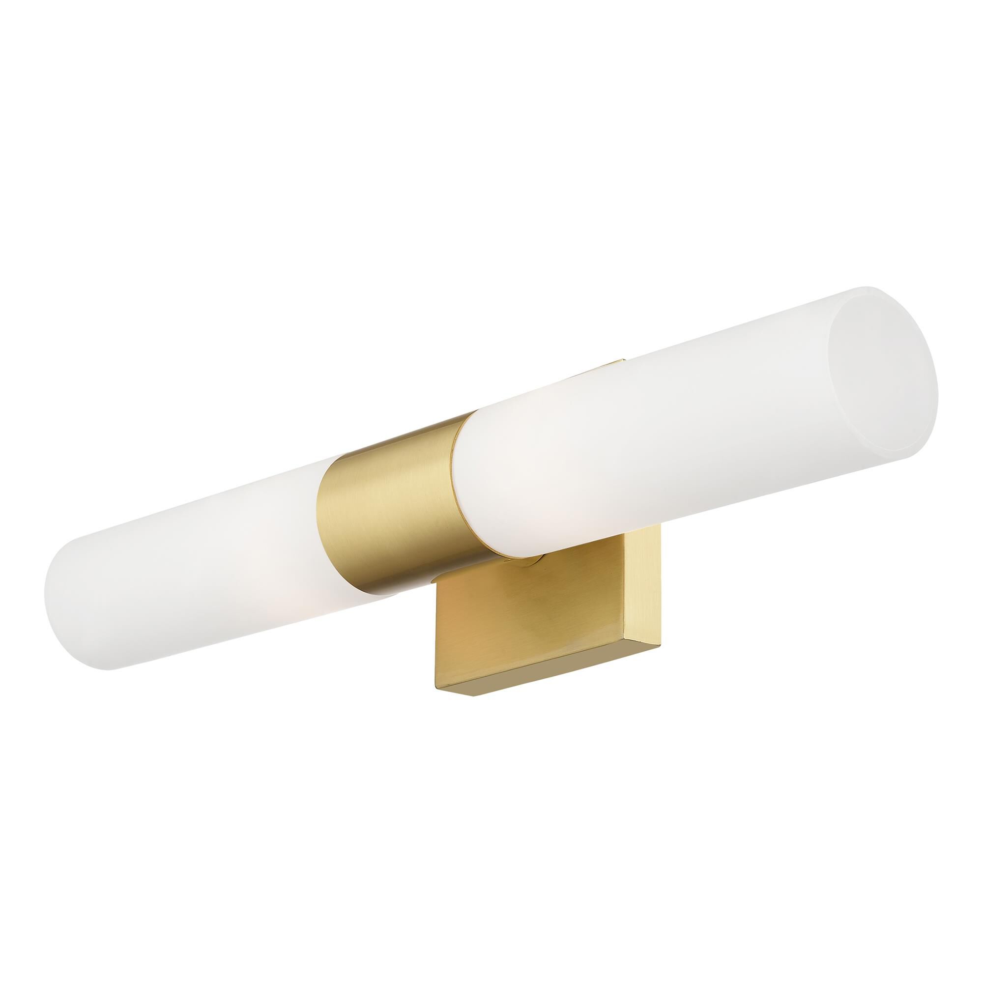Shown in Satin Brass finish and Hand Blown Satin Opal White Twist Lock glass