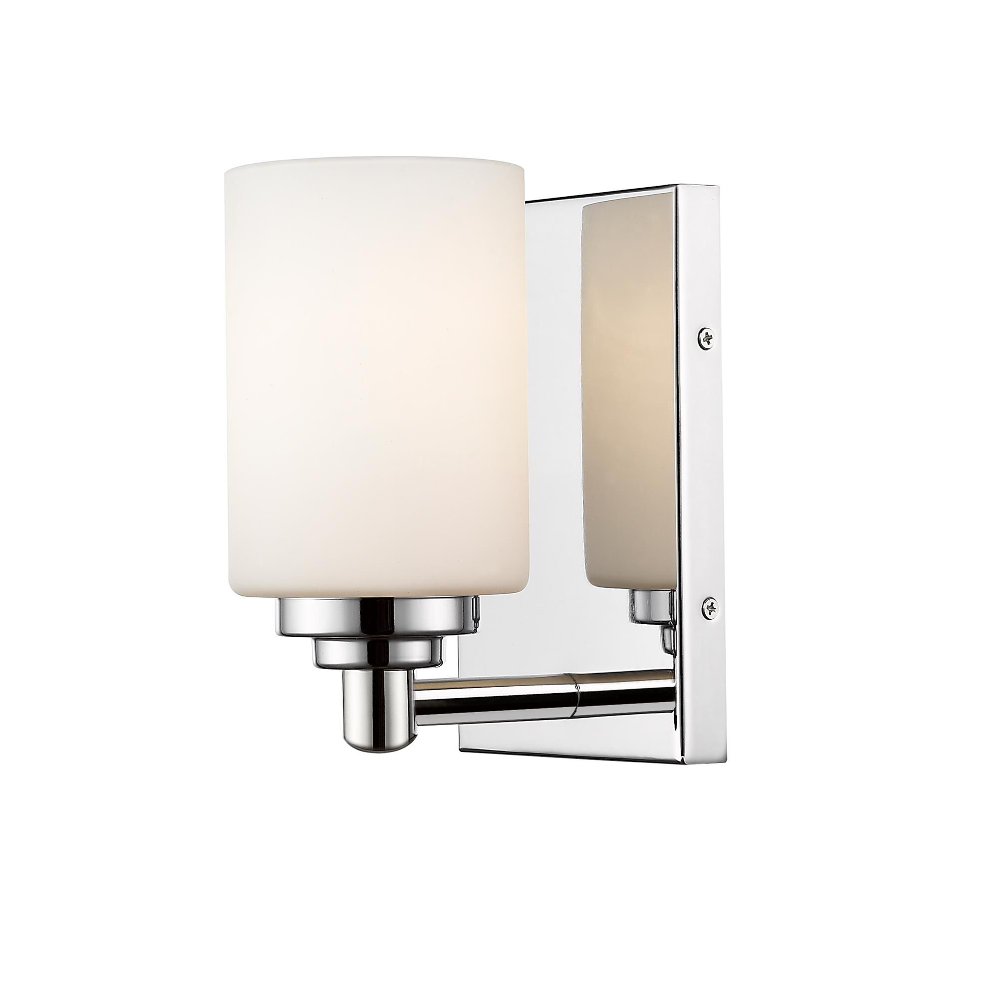 Shown in Chrome finish and Glass shade