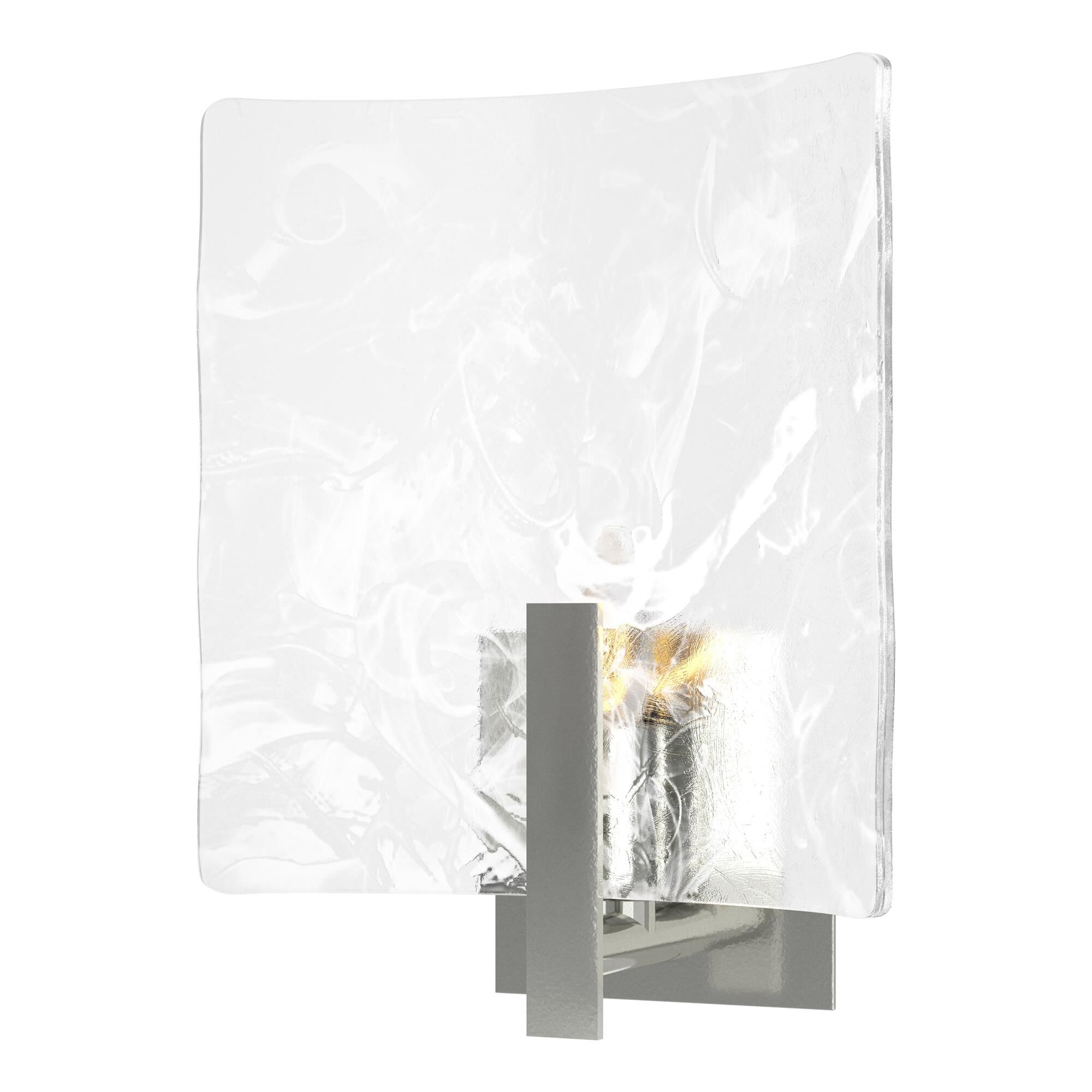 Shown in Sterling finish and White Swirl glass