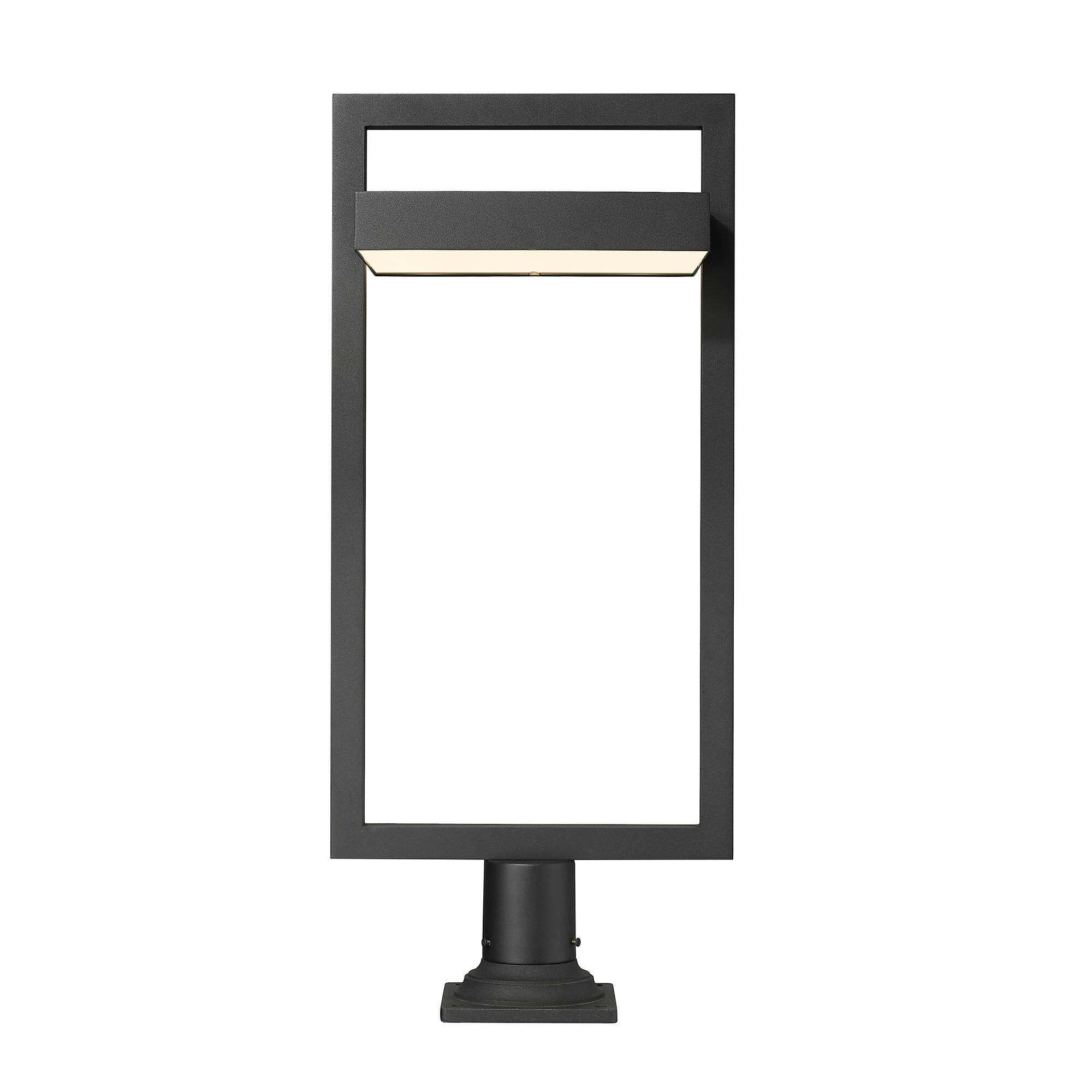 Shown in Black finish and Glass shade