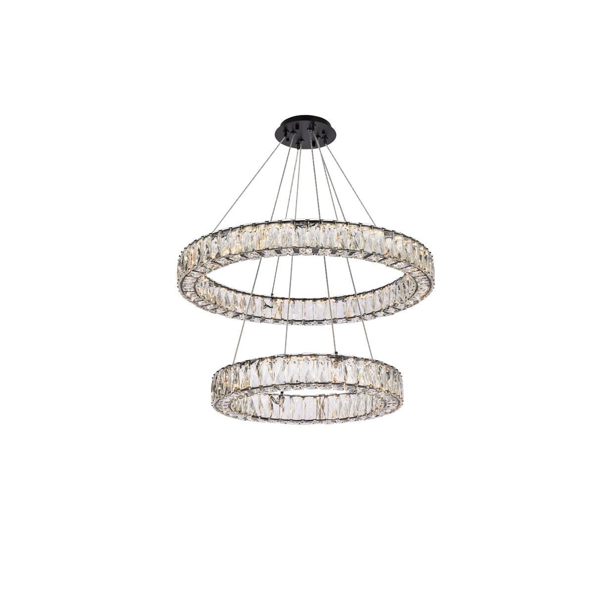 Monroe 28 Inch 2 Light LED Chandelier by Elegant Lighting