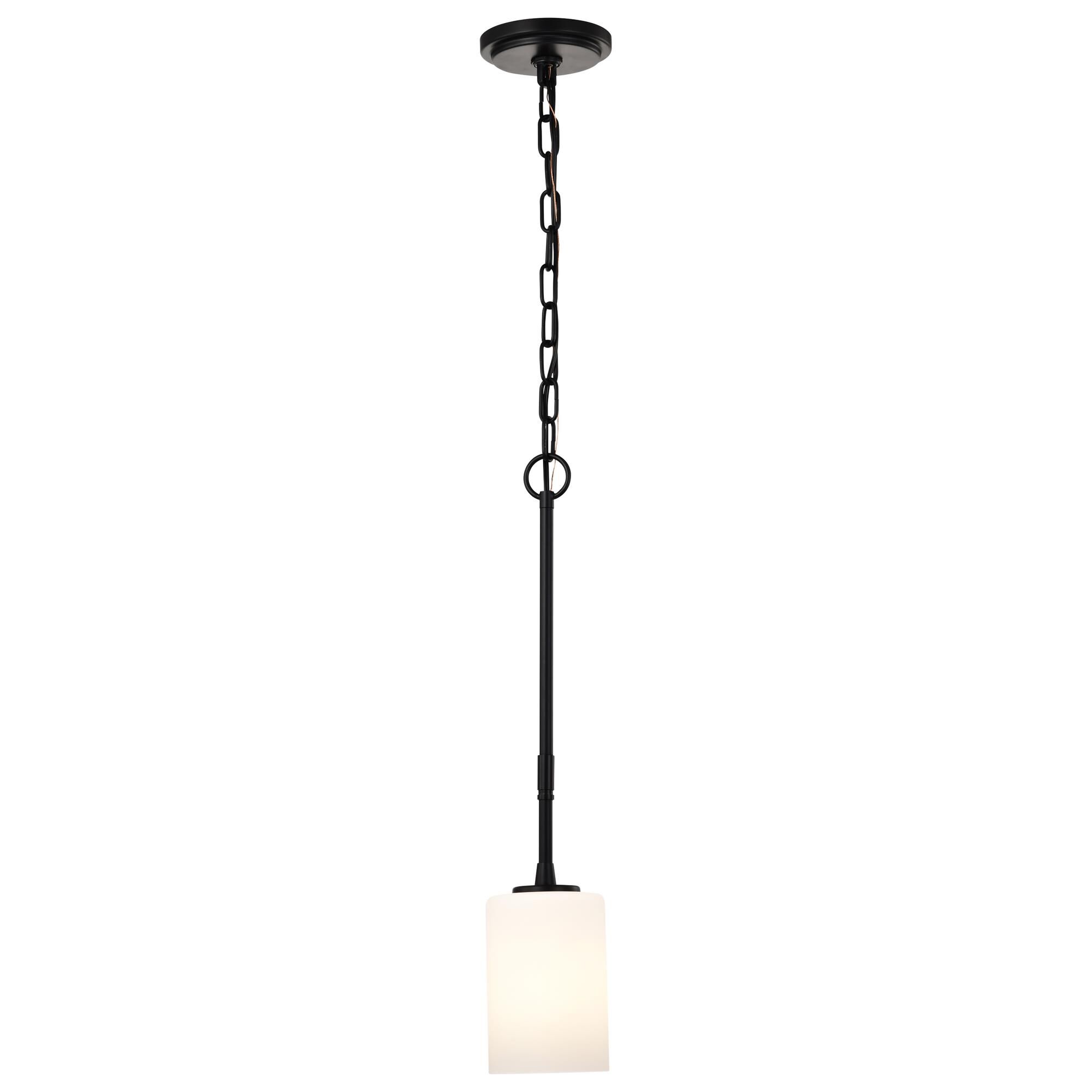 Shown in Matte Black finish and White Opal glass