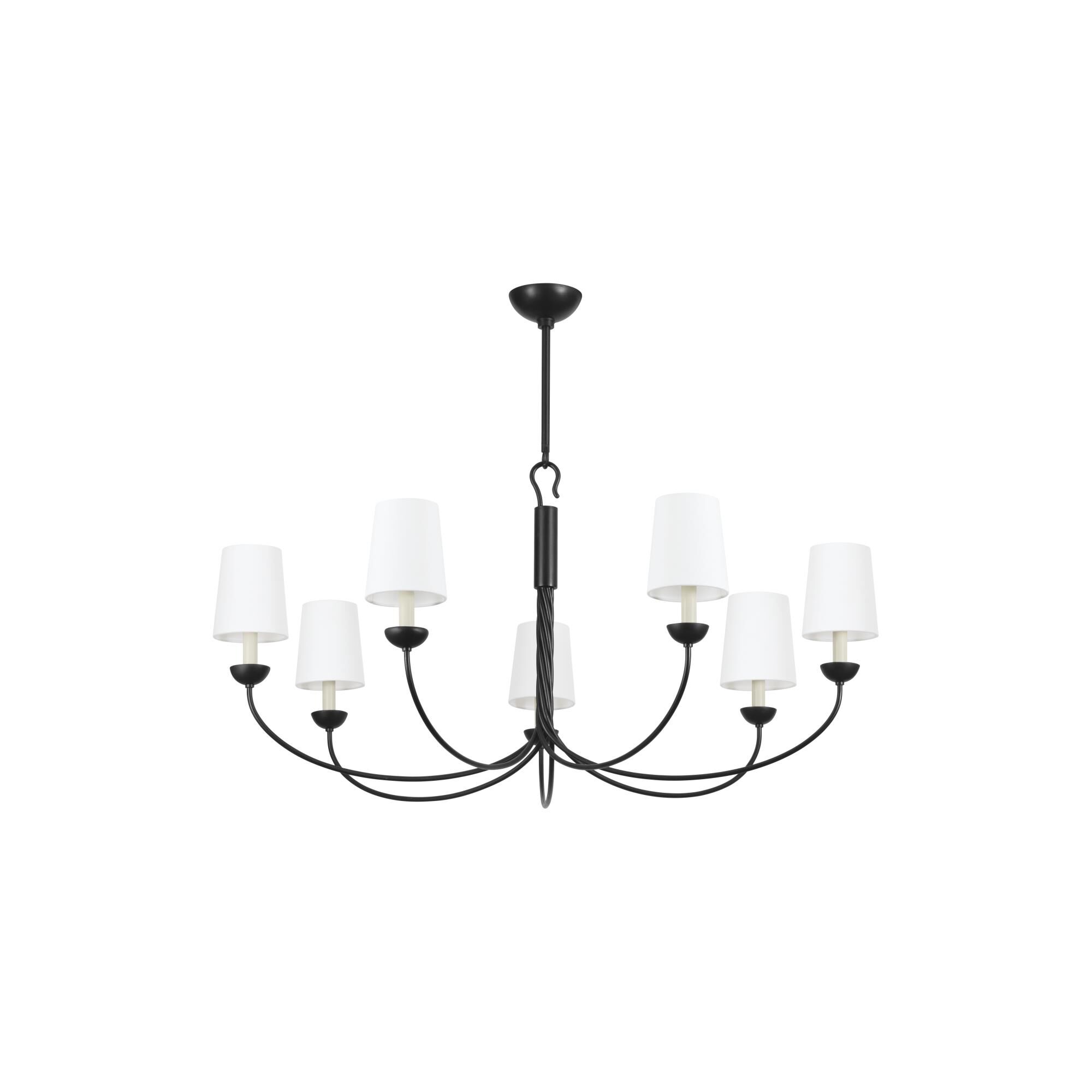 Shown in Aged Iron finish and White Linen shade