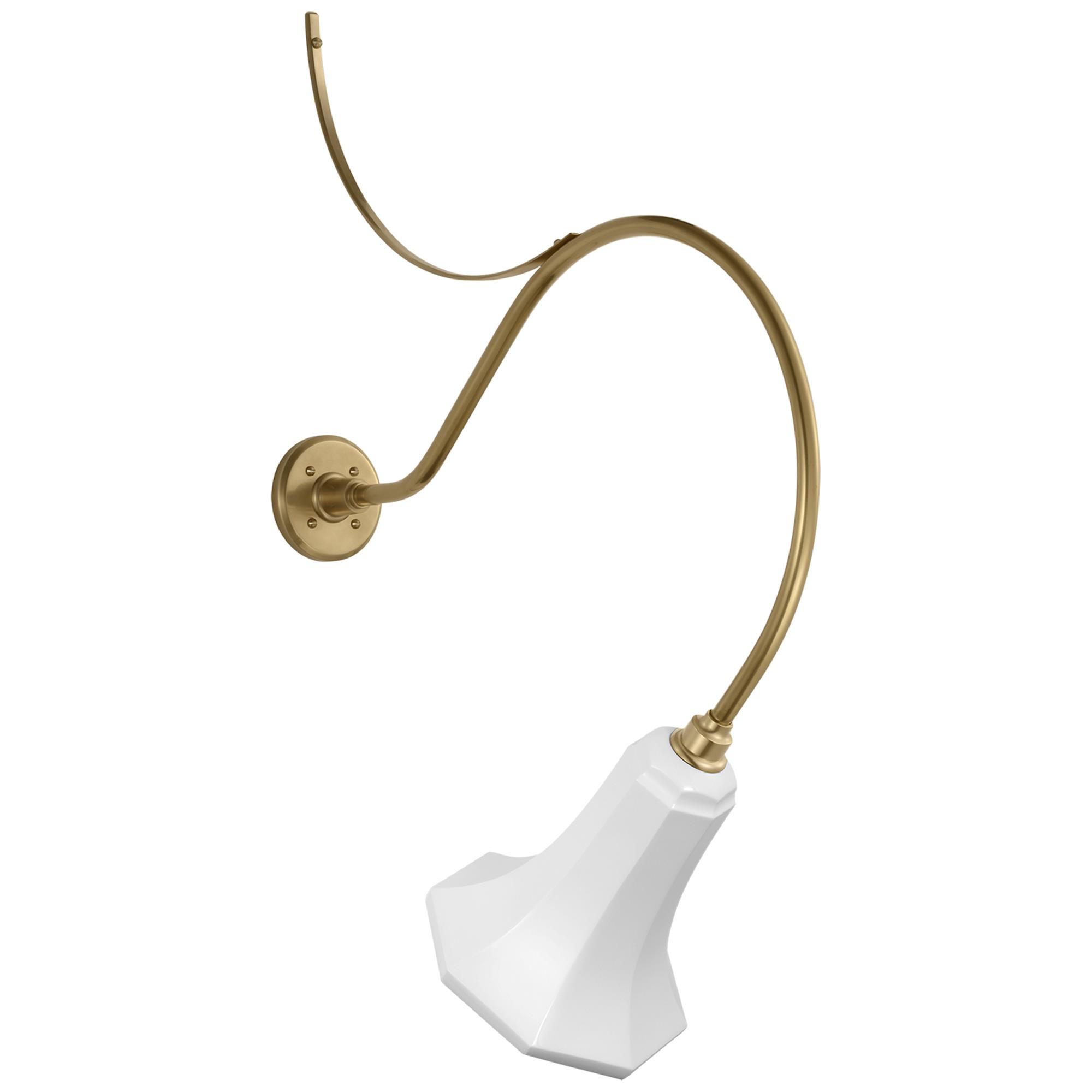 Shown in Hand-Rubbed Antique Brass finish and White Savannah shade