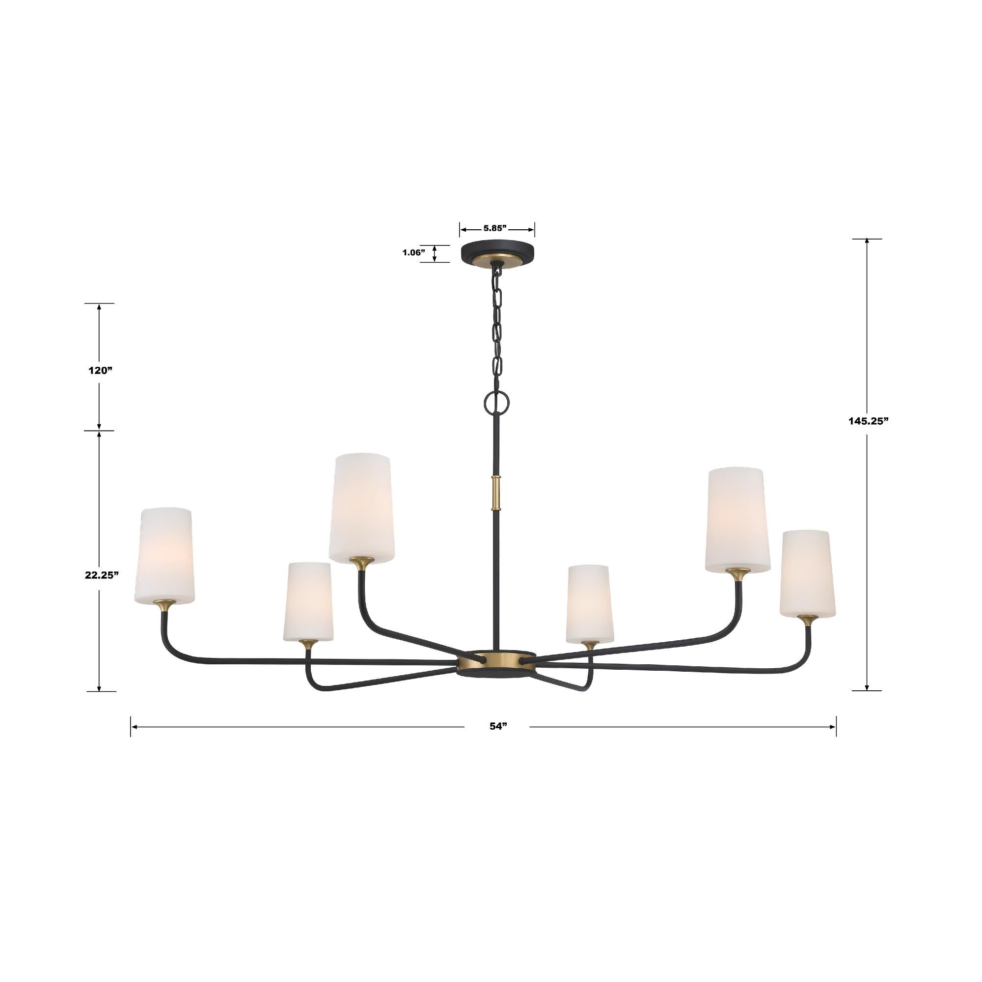 Shown in Black Forged + Modern Gold finish and Glass shade