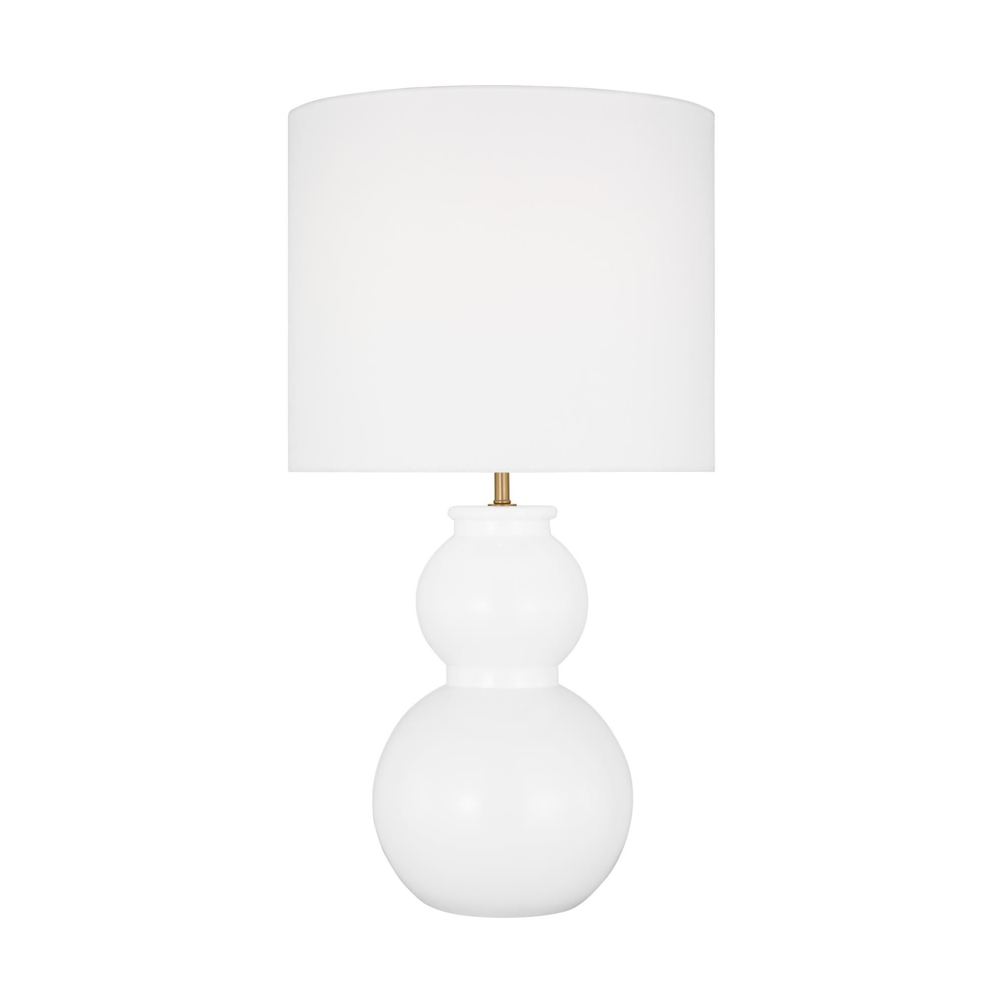 Shown in Gloss White finish and White Linen Fabric shade
