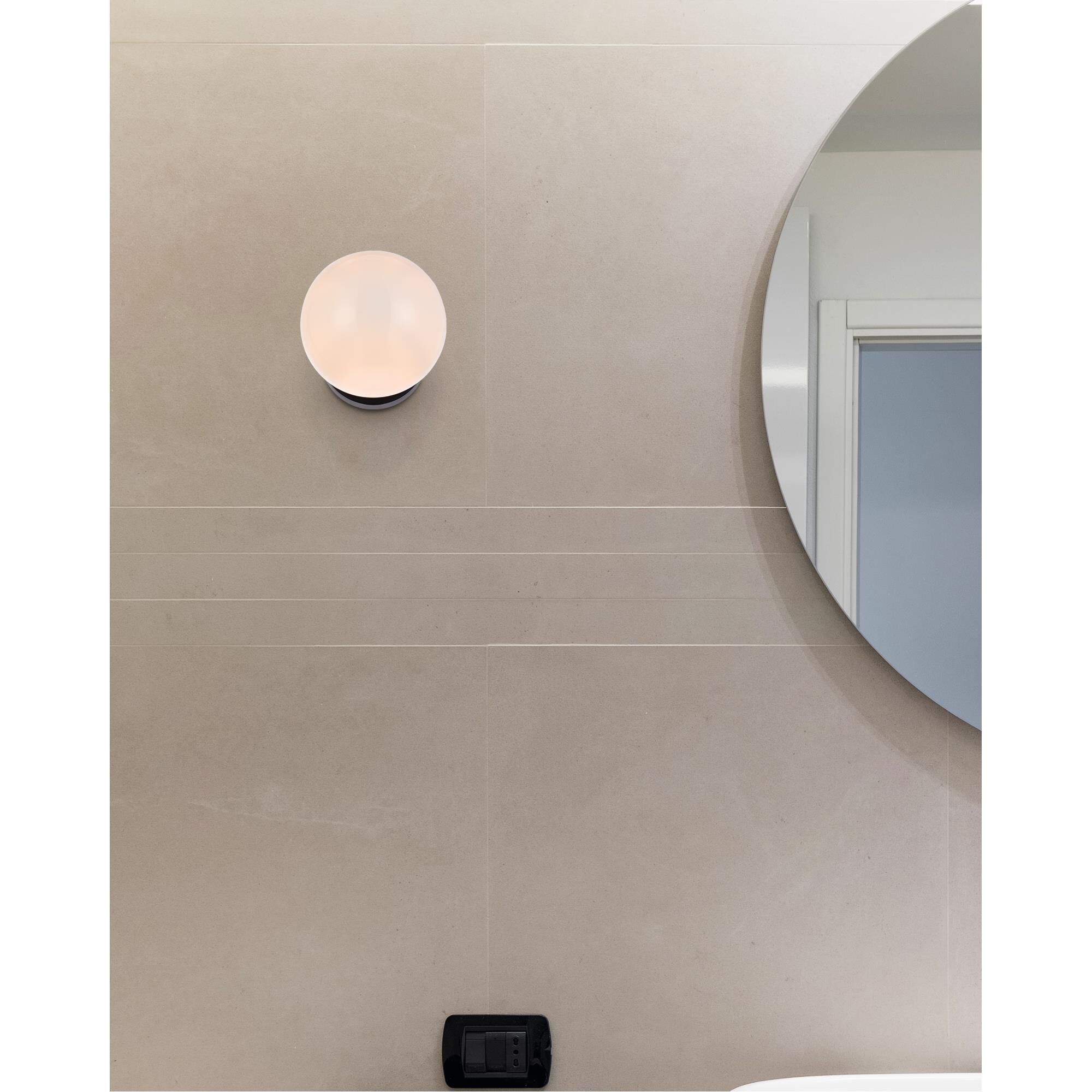 Shown in Black finish and Frosted White glass