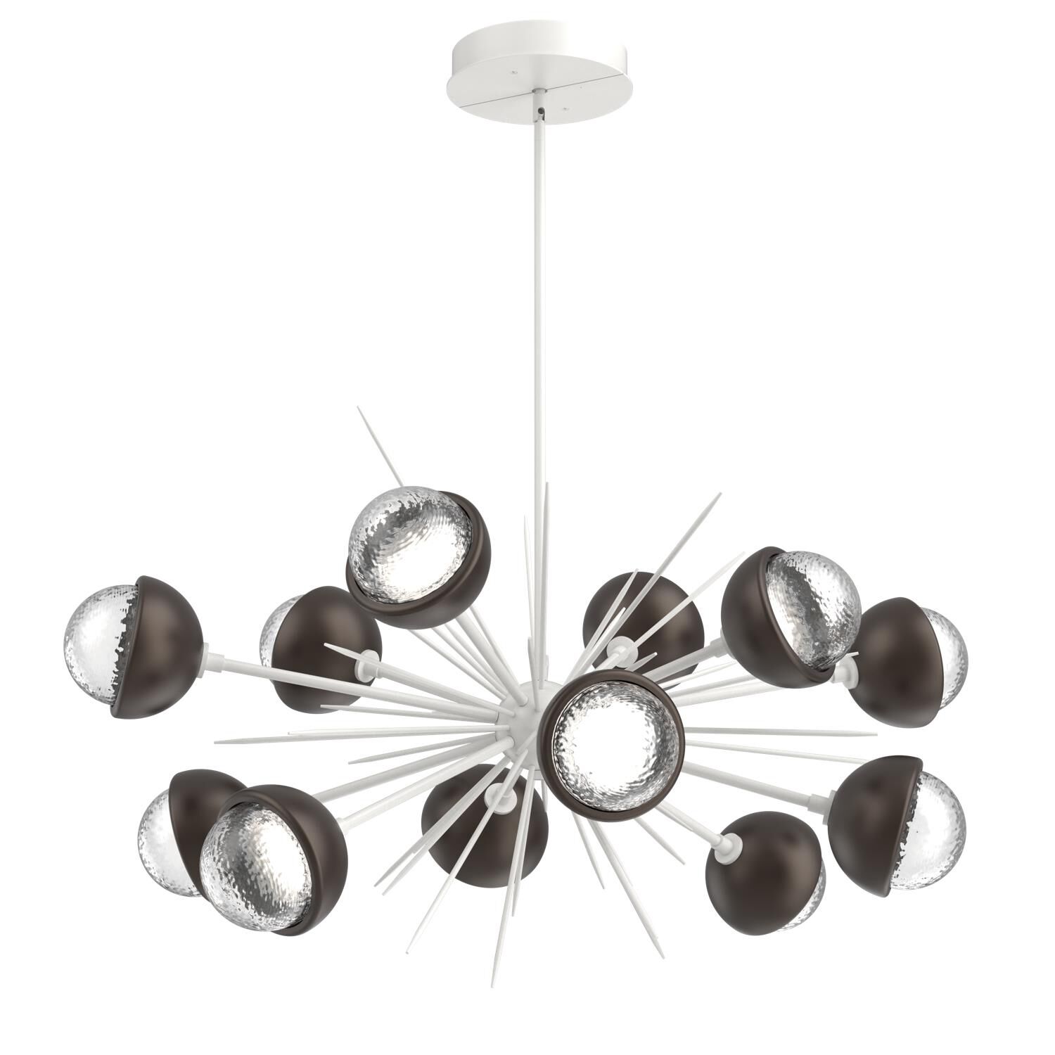 Shown in Salt White finish and Clear glass and Flat Bronze accent