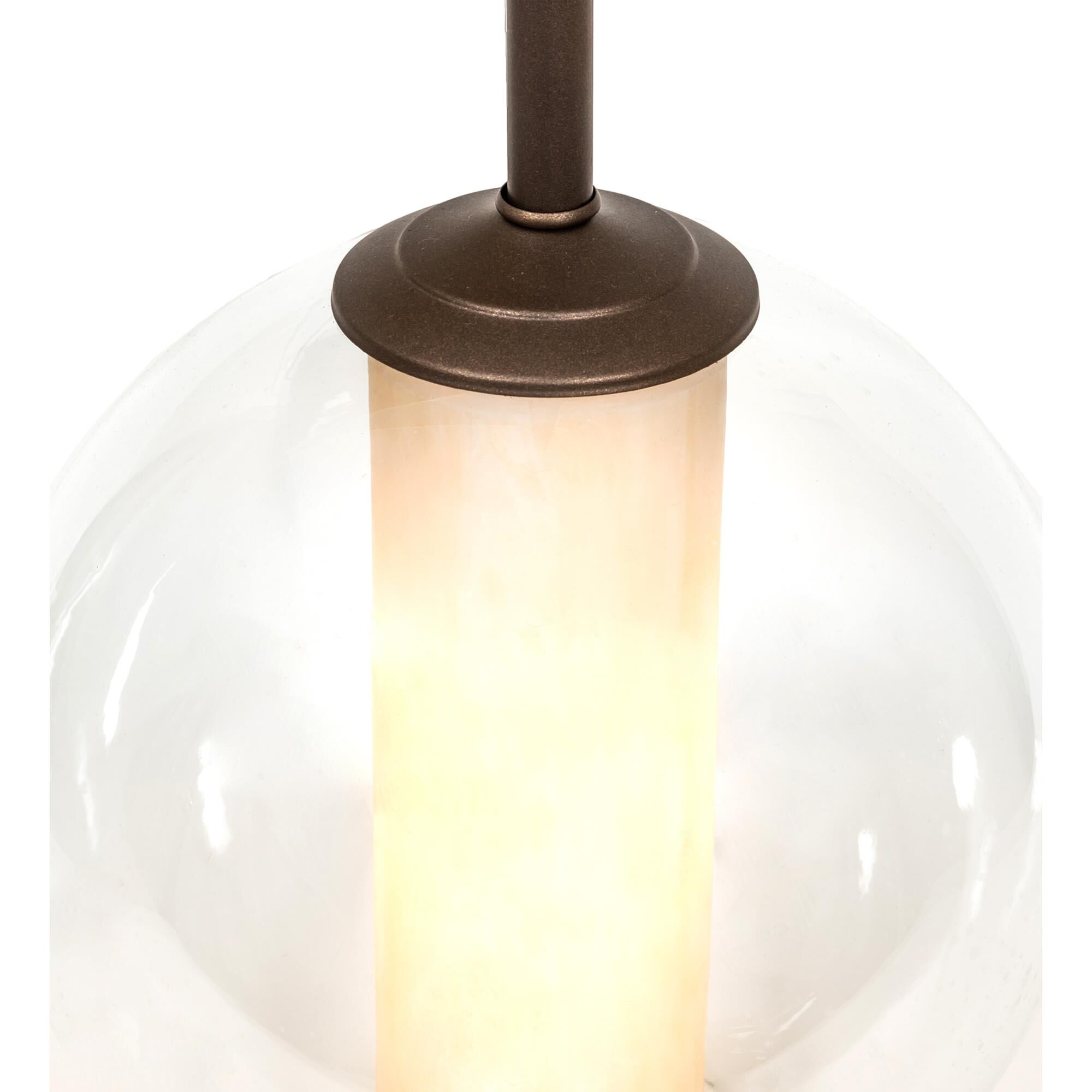 Shown in Bronze Finish finish and Beige;Clear glass