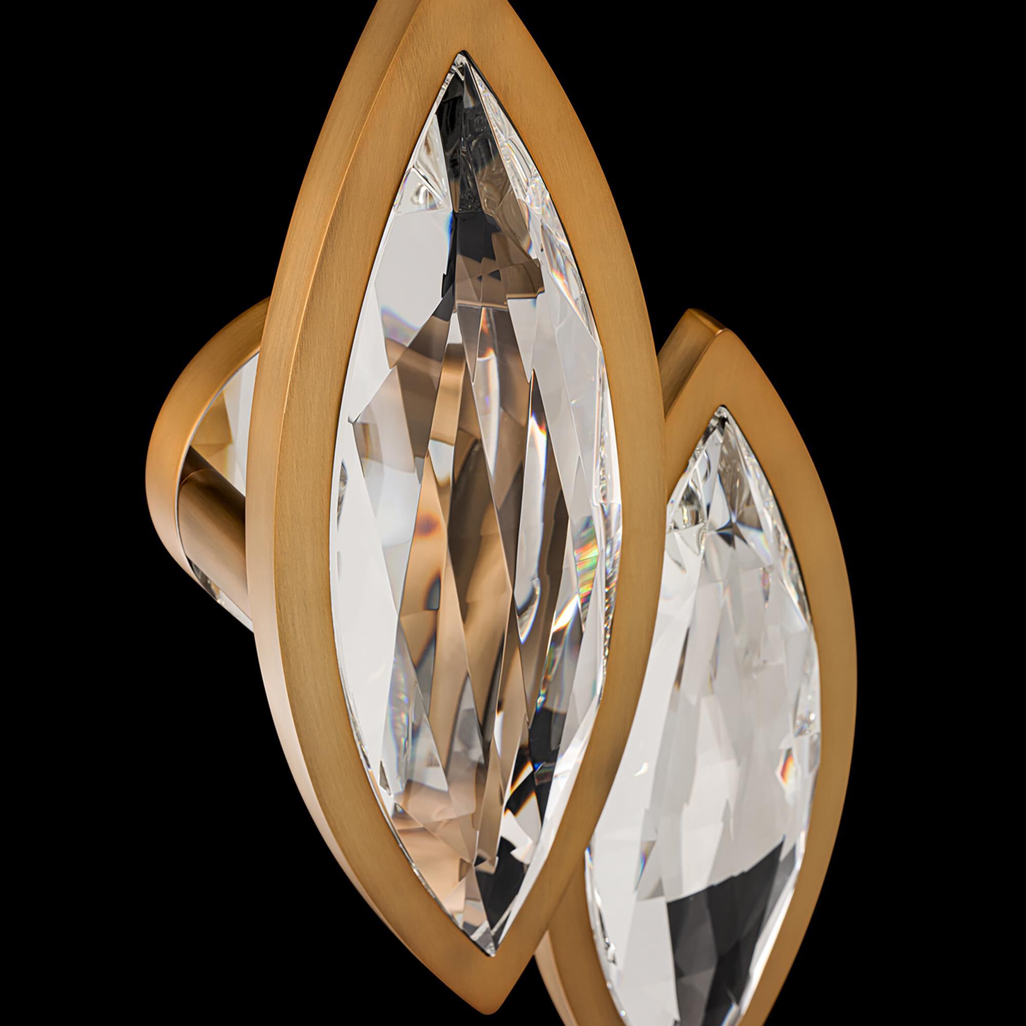 Shown in Aged Brass finish and Clear Radiance crystal