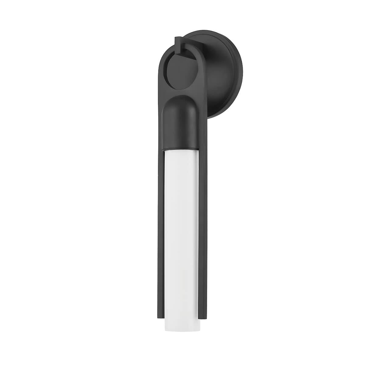 Shown in Black Brass finish and Opal Shiny glass