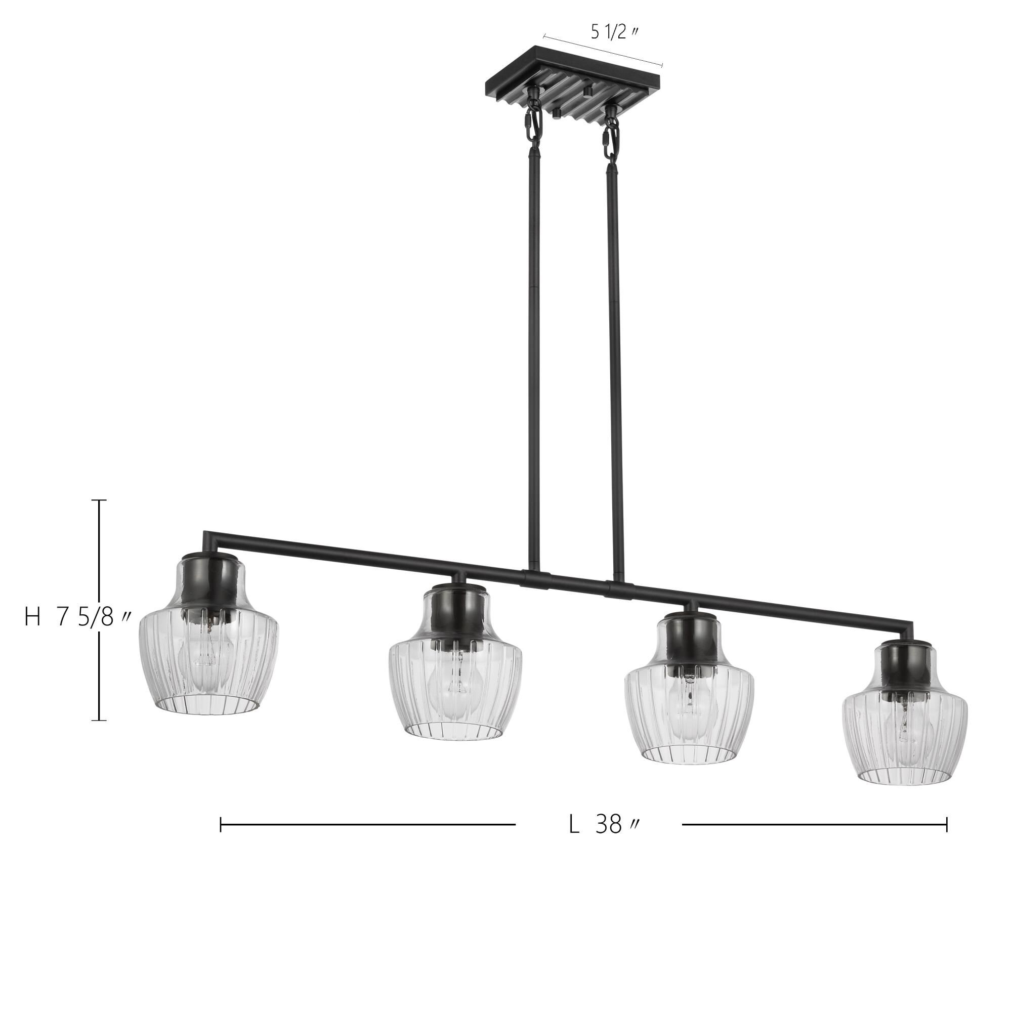 Destin 38 Inch 4 Light Linear Suspension Light by Nuvo Lighting