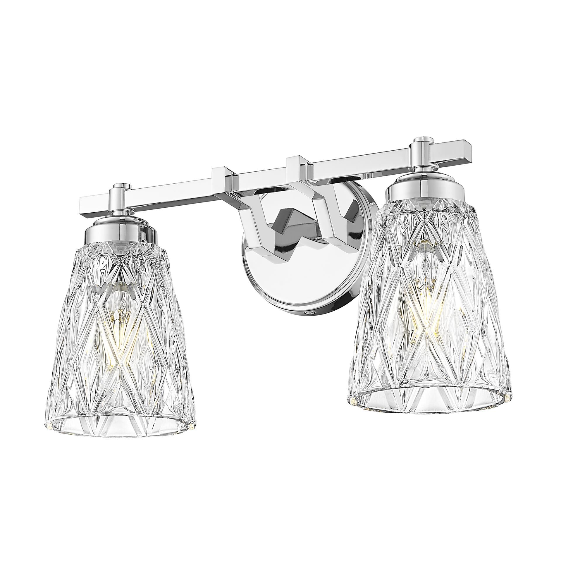 Shown in Chrome finish and Clear glass